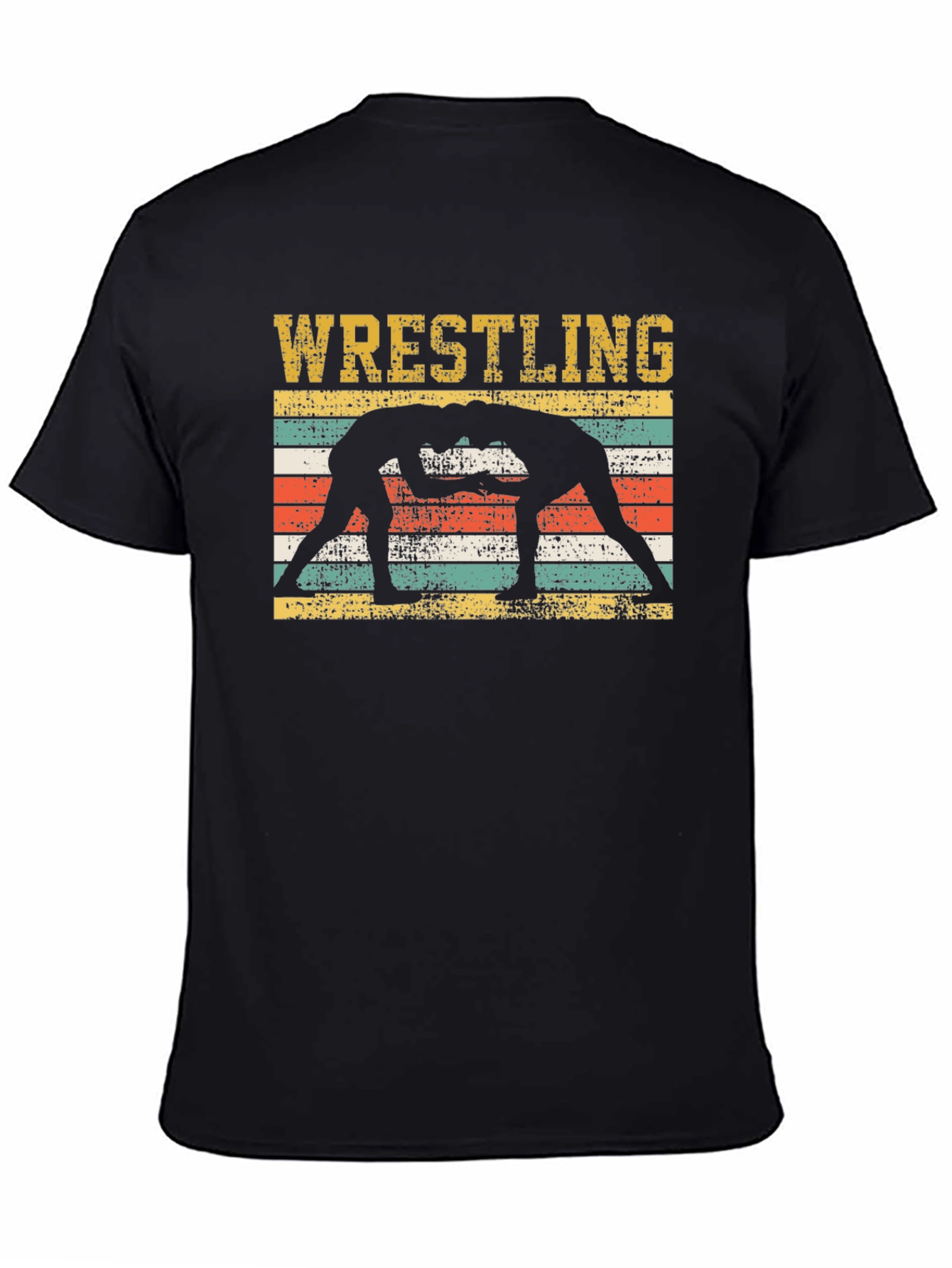 Wrestling Silhouette Graphic Tee - Vintage Style