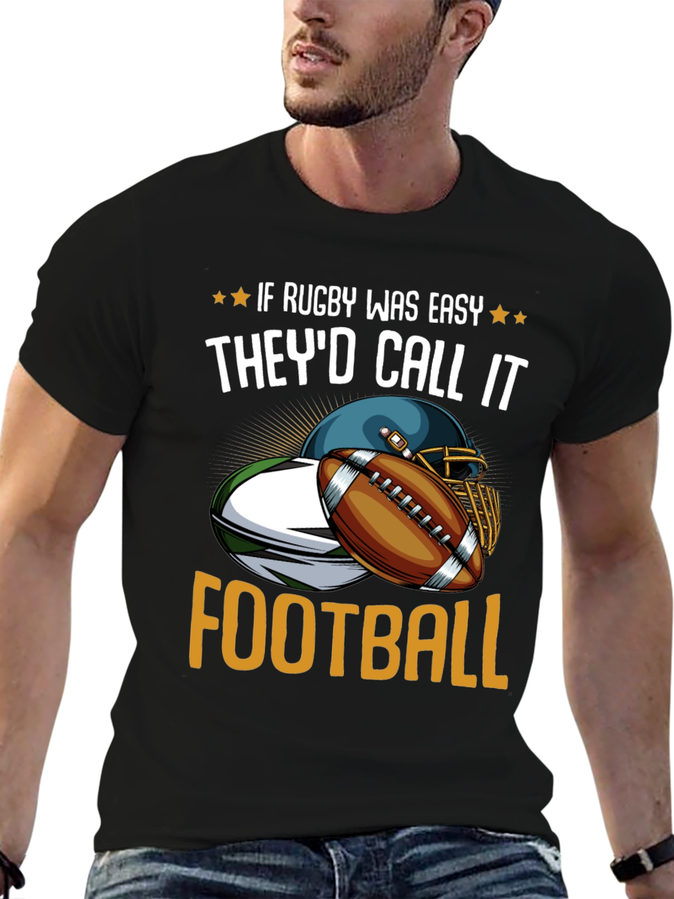 Rugby vs Football Graphic T-Shirt