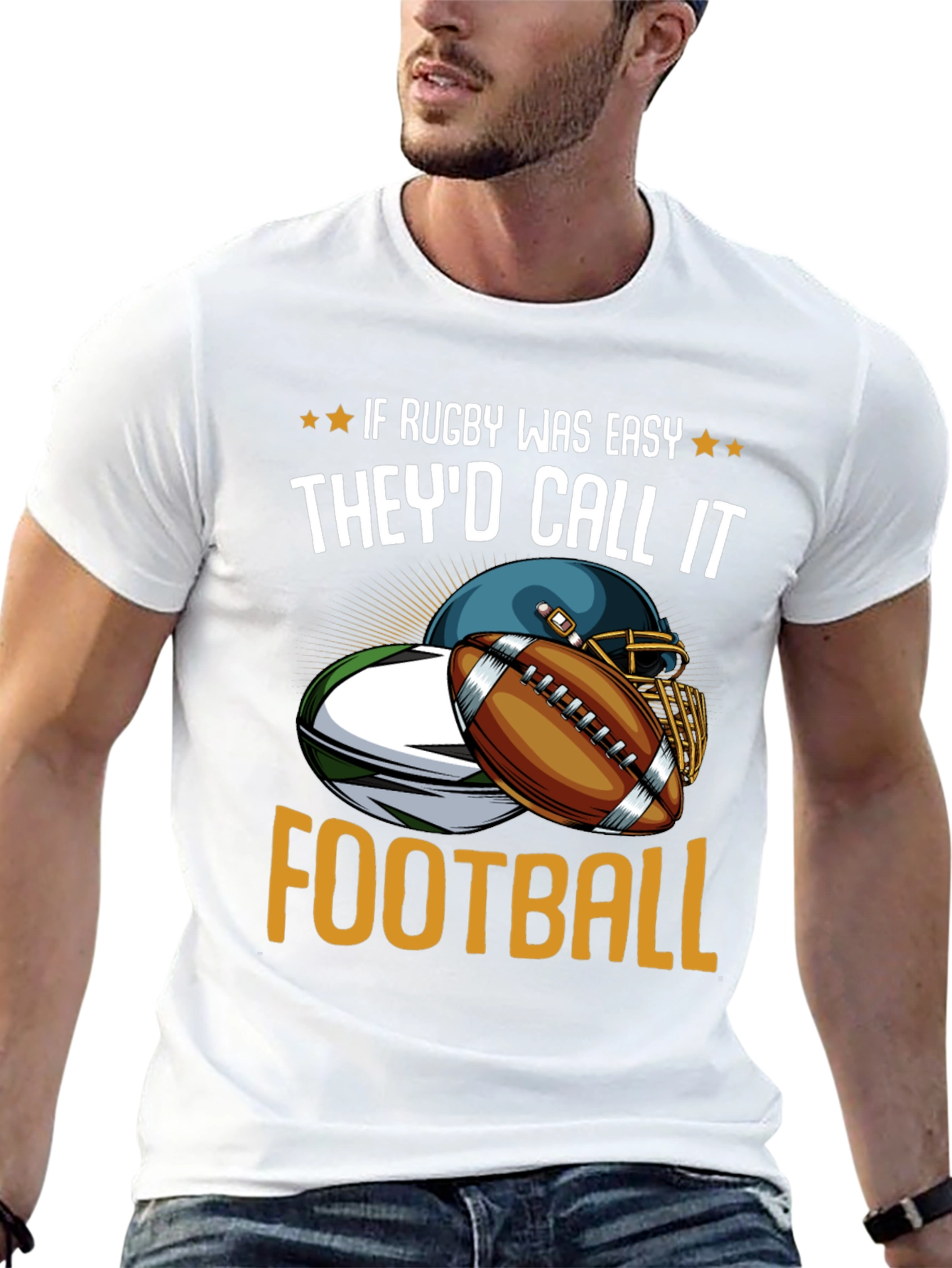Rugby vs Football Graphic T-Shirt