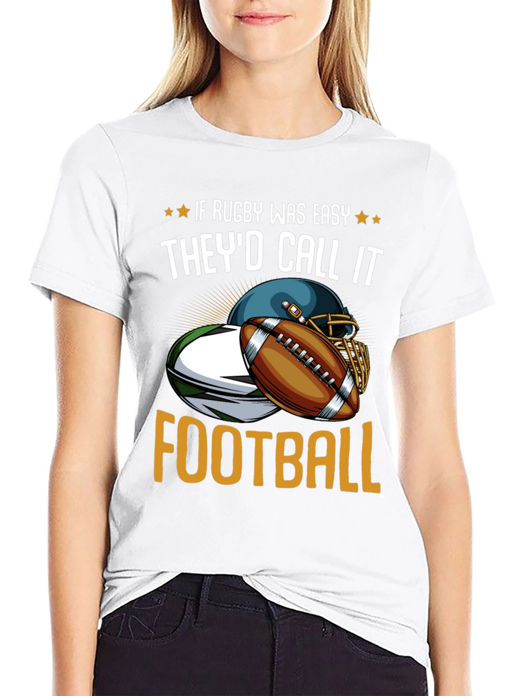 Rugby vs Football Graphic T-Shirt