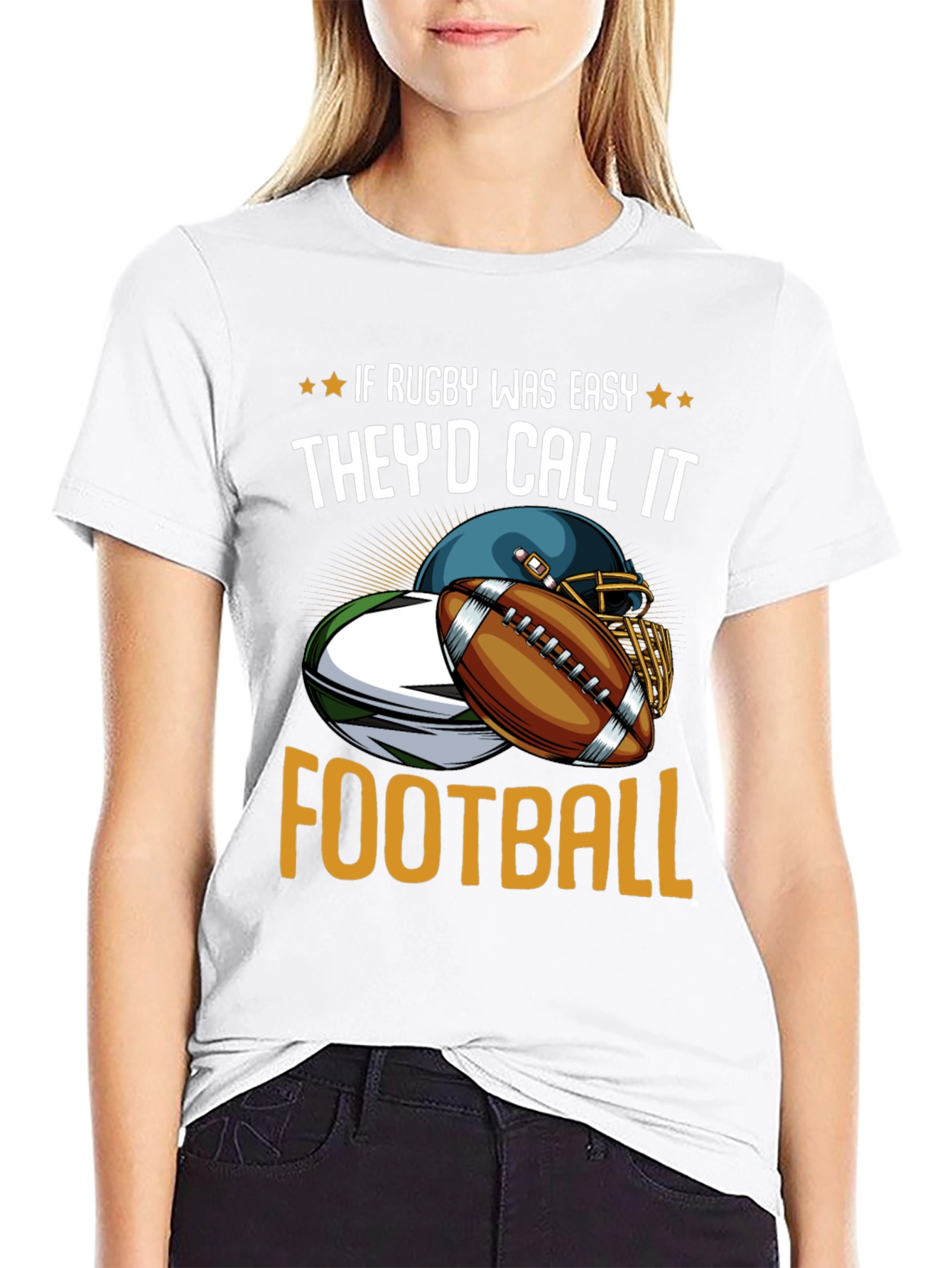 Rugby vs Football Graphic T-Shirt