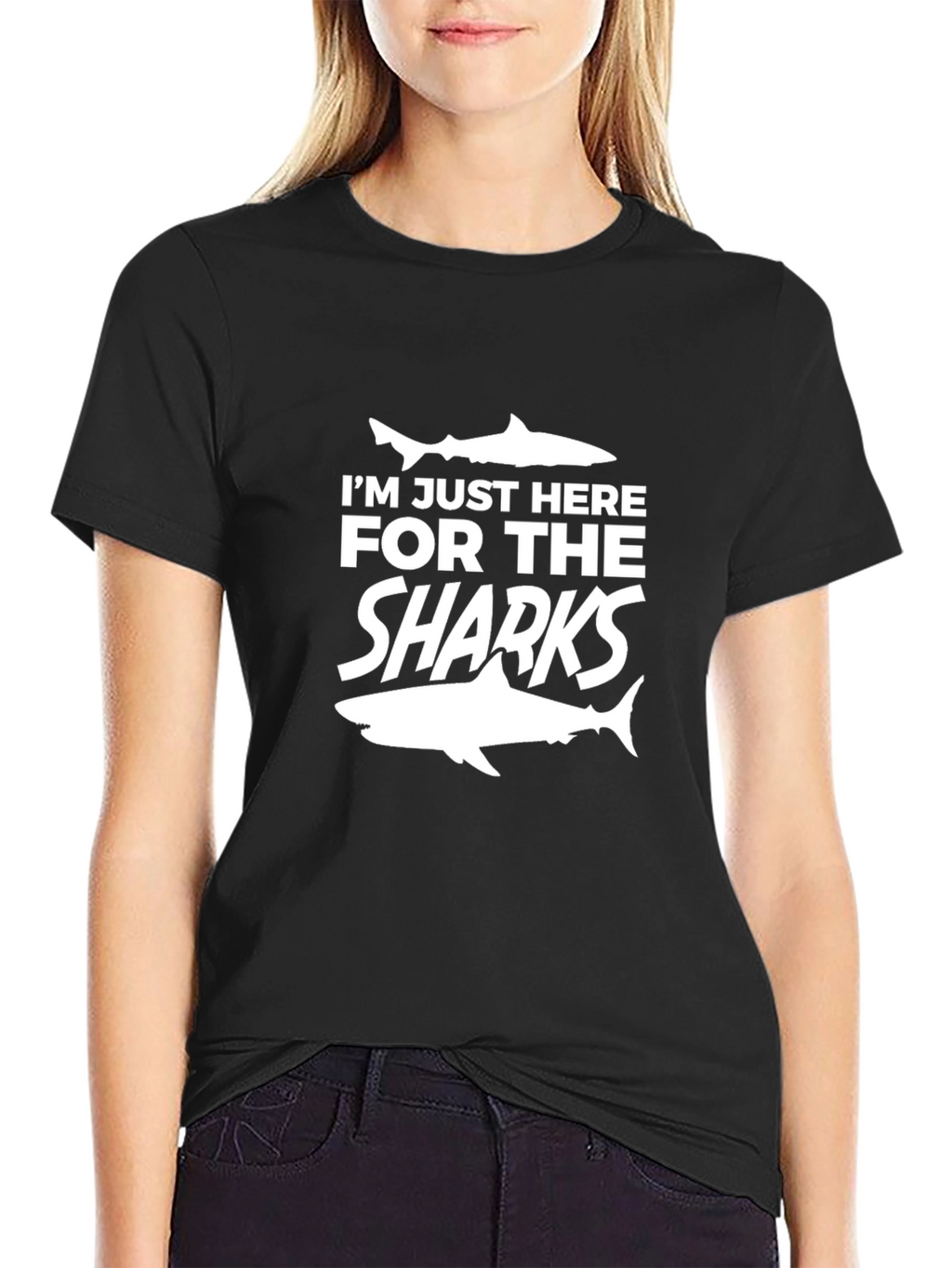 Im Just Here For The Sharks Graphic Tee