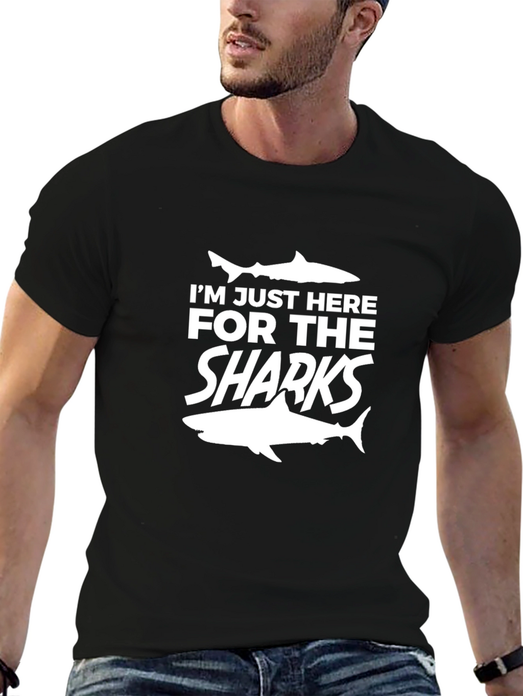 Im Just Here For The Sharks Graphic Tee