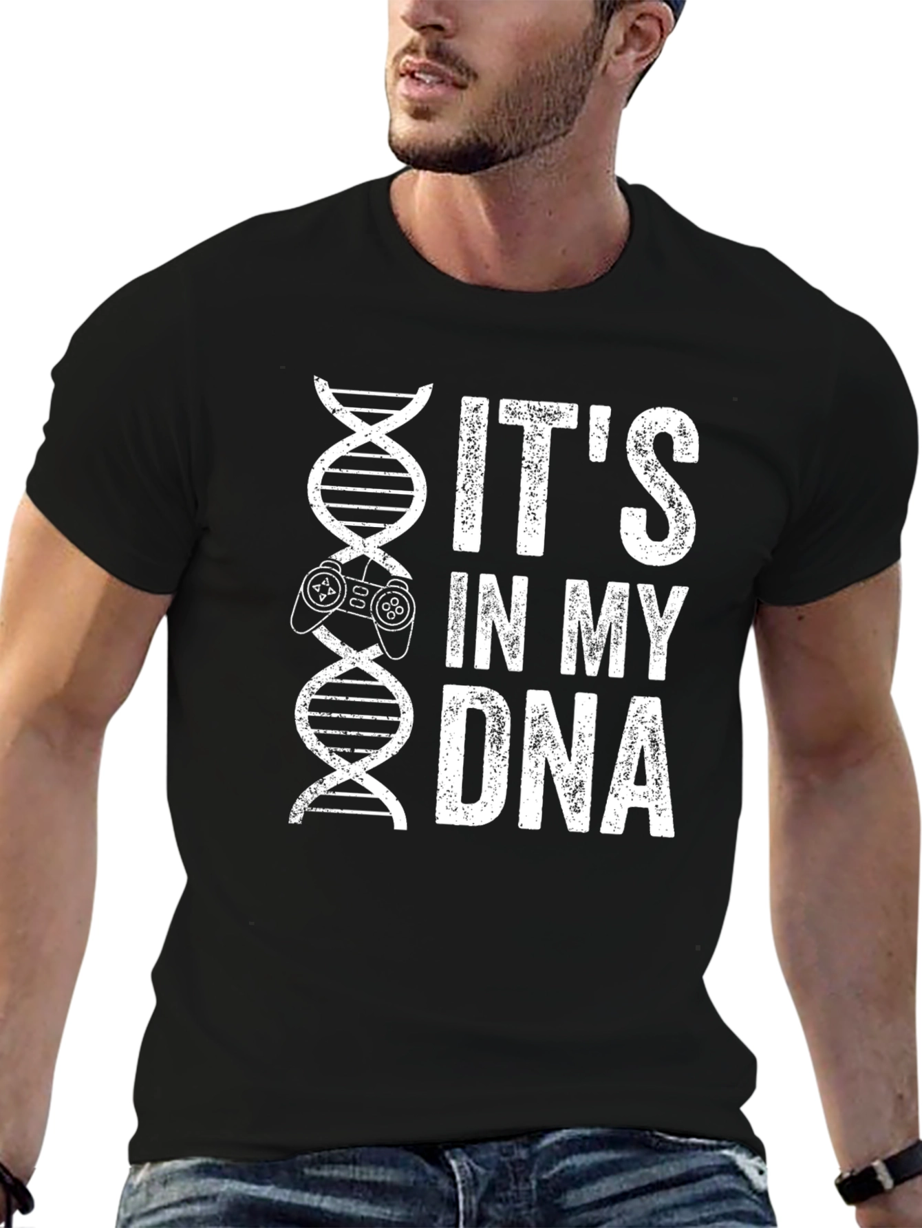 Gamer DNA T-Shirt - Black Cotton Graphic Tee