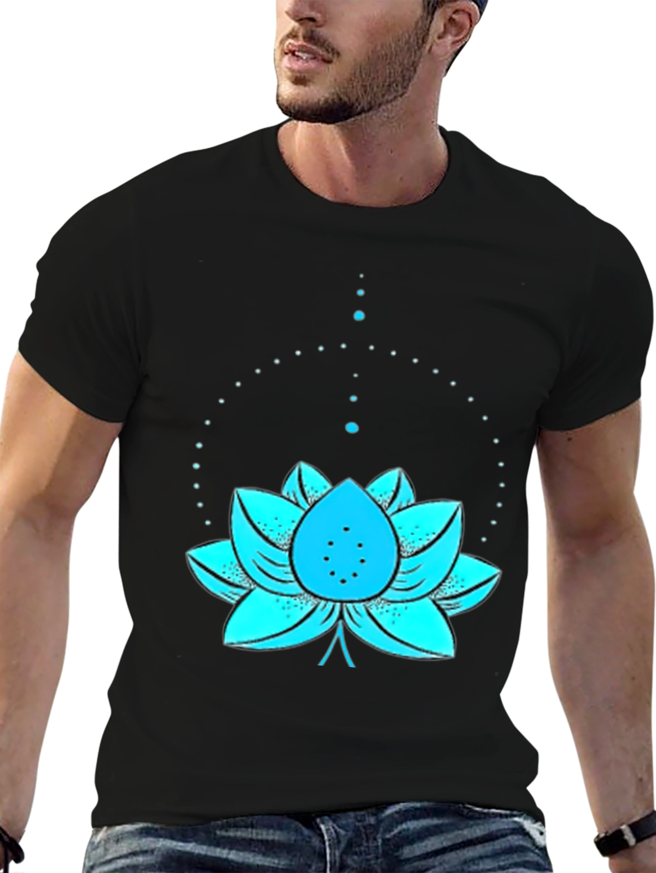 Lotus Flower Graphic Tee - Black