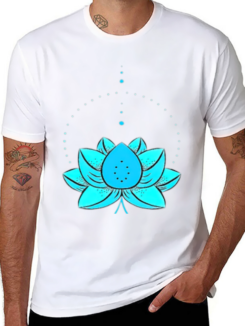 Lotus Flower Graphic Tee - Black