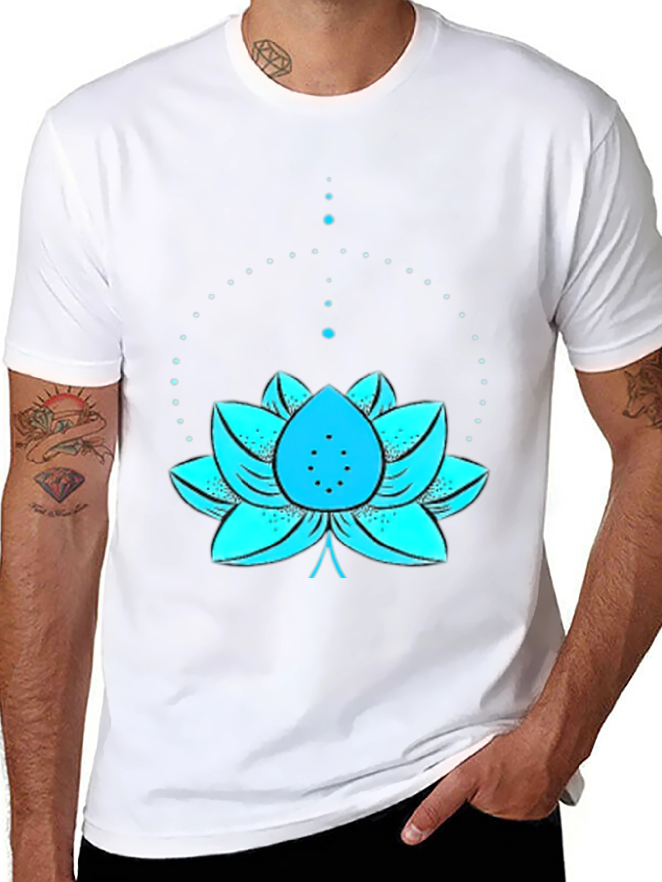 Lotus Flower Graphic Tee - Black