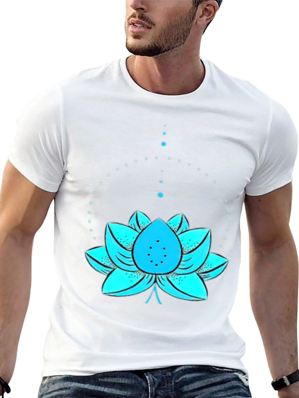 Lotus Flower Graphic Tee - Black