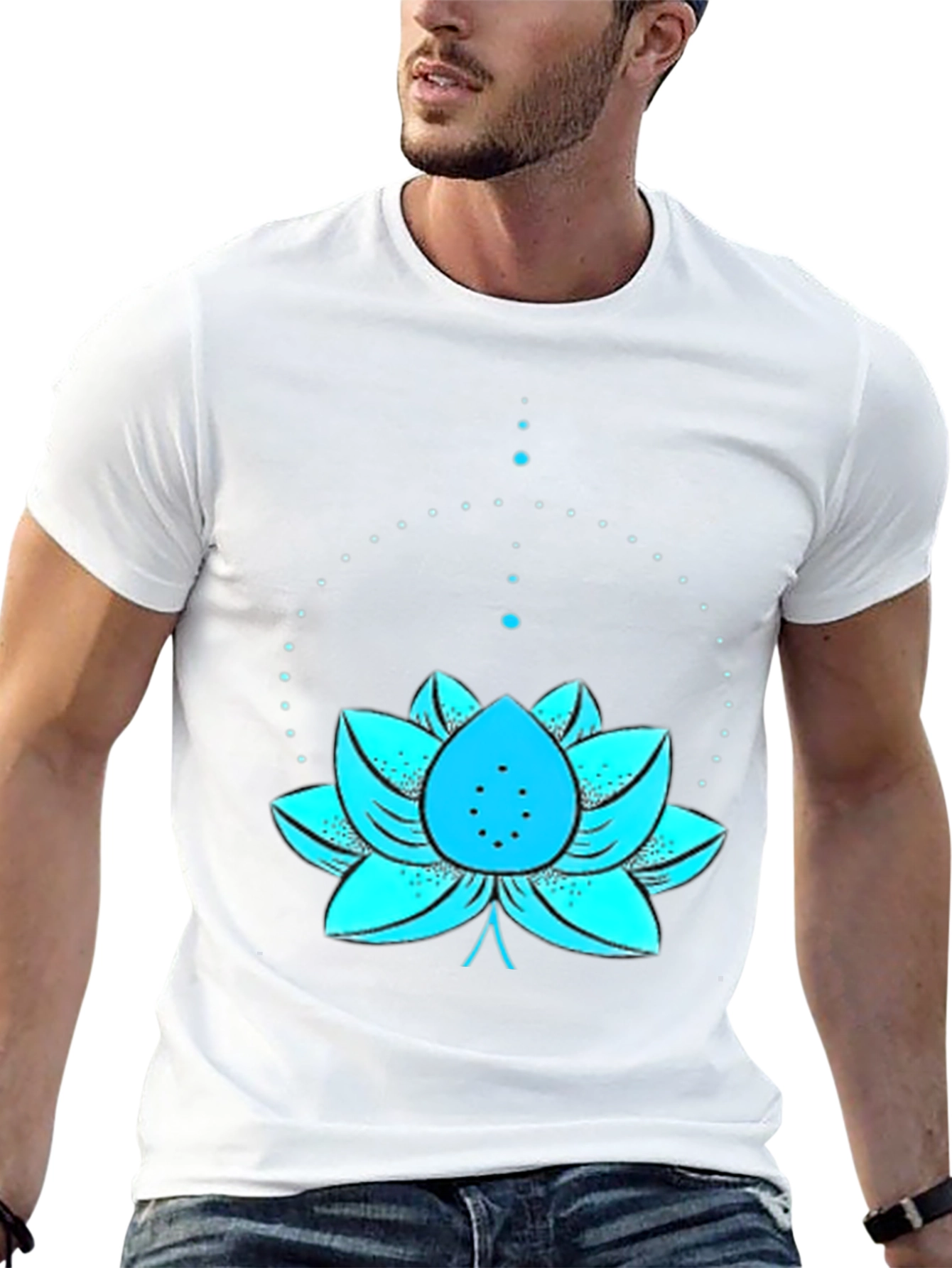 Lotus Flower Graphic Tee - Black