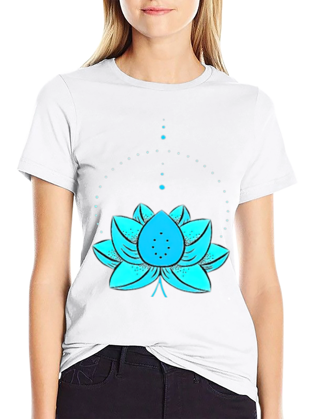 Lotus Flower Graphic Tee - Black