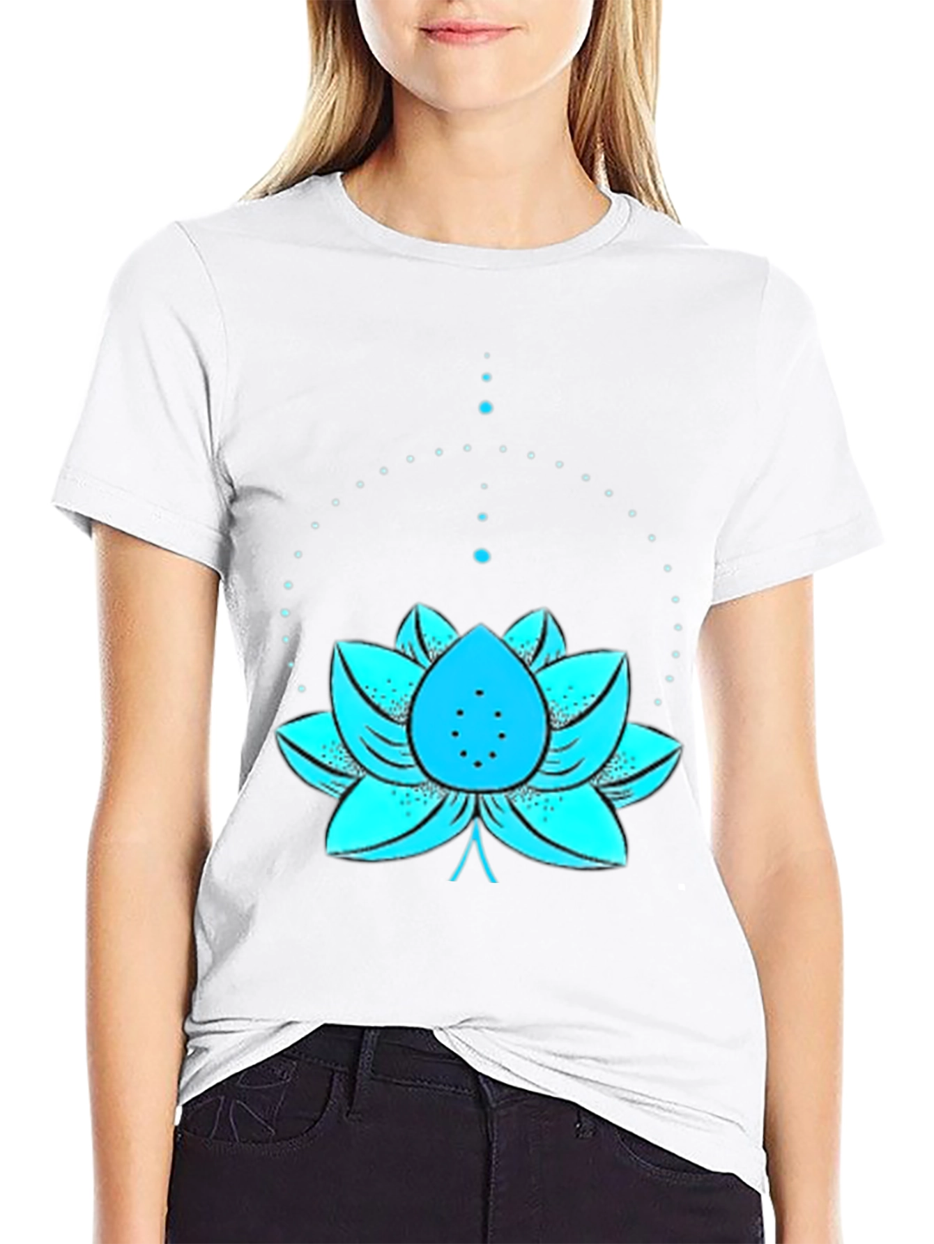 Lotus Flower Graphic Tee - Black