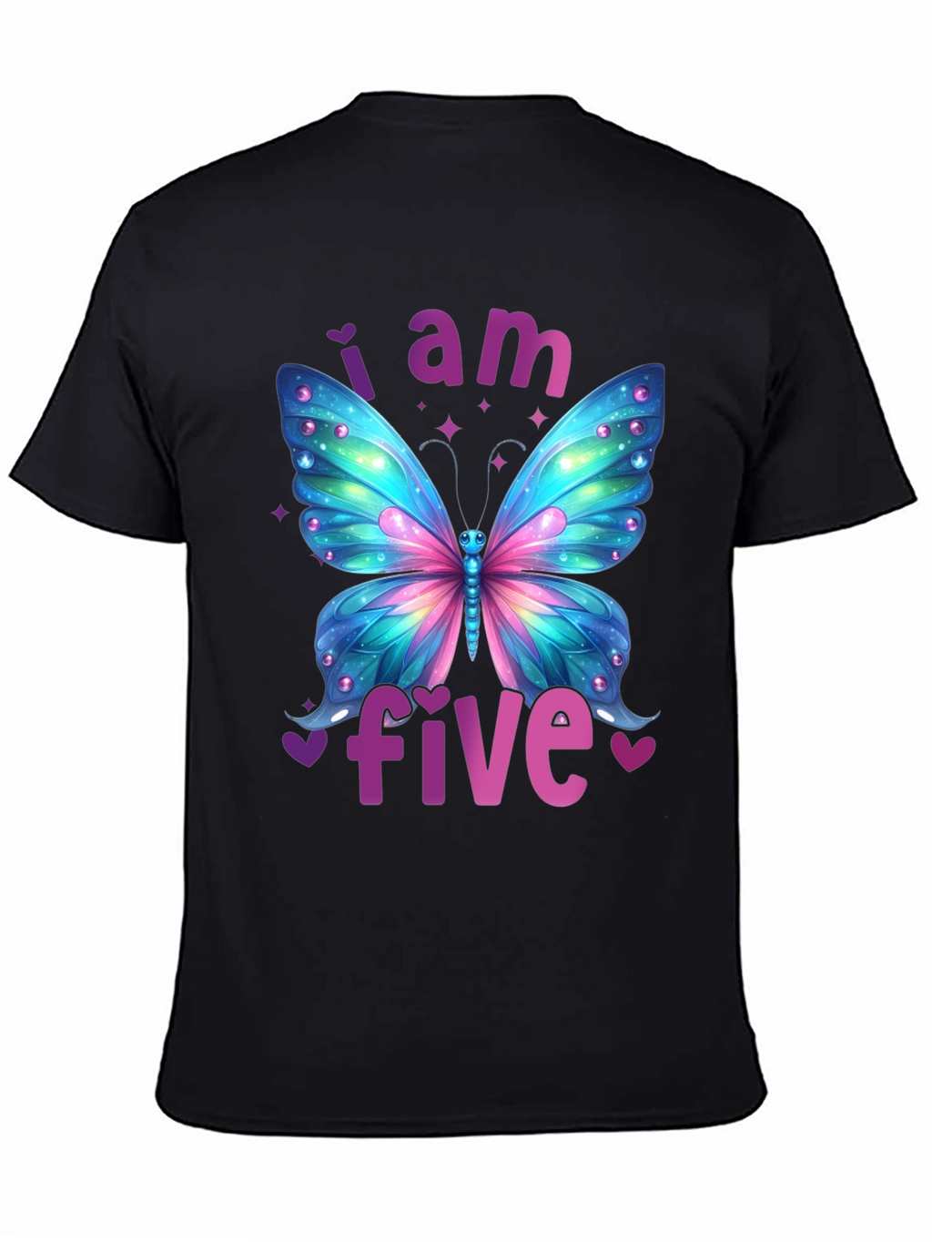 I Am Five Butterfly Birthday T-Shirt