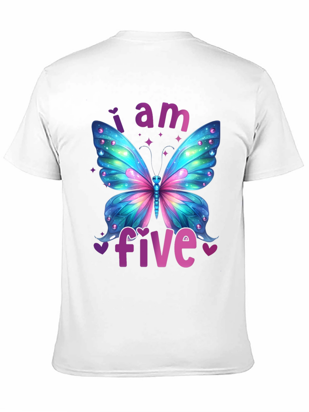 I Am Five Butterfly Birthday T-Shirt