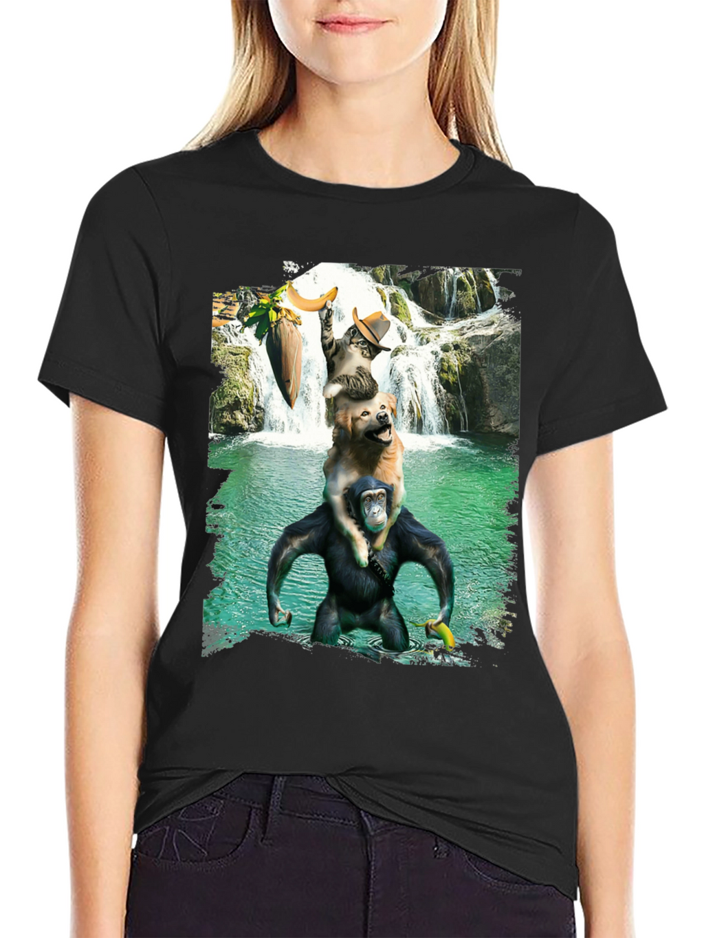 Funny Animal Waterfall Graphic Tee