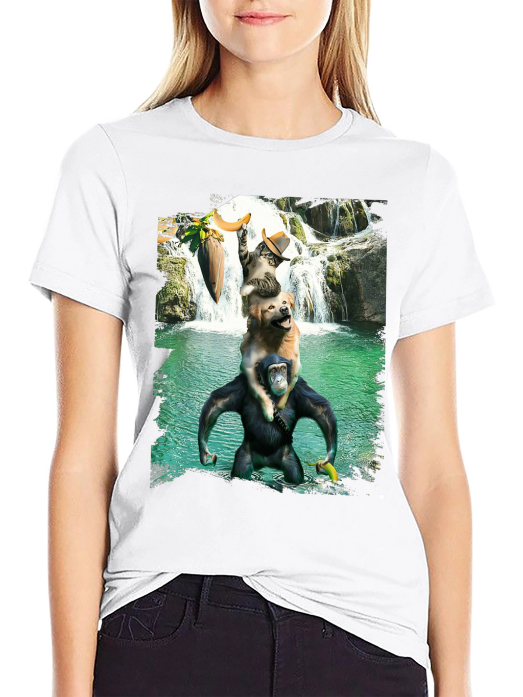 Funny Animal Waterfall Graphic Tee