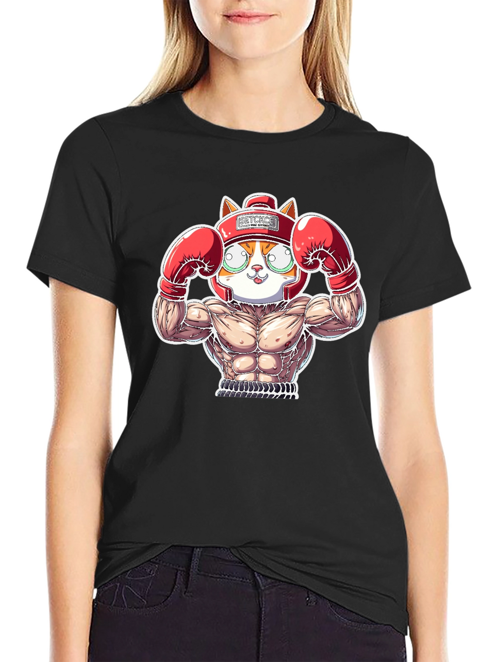 Boxer Cat Graphic Tee - Funny Animal T-Shirt