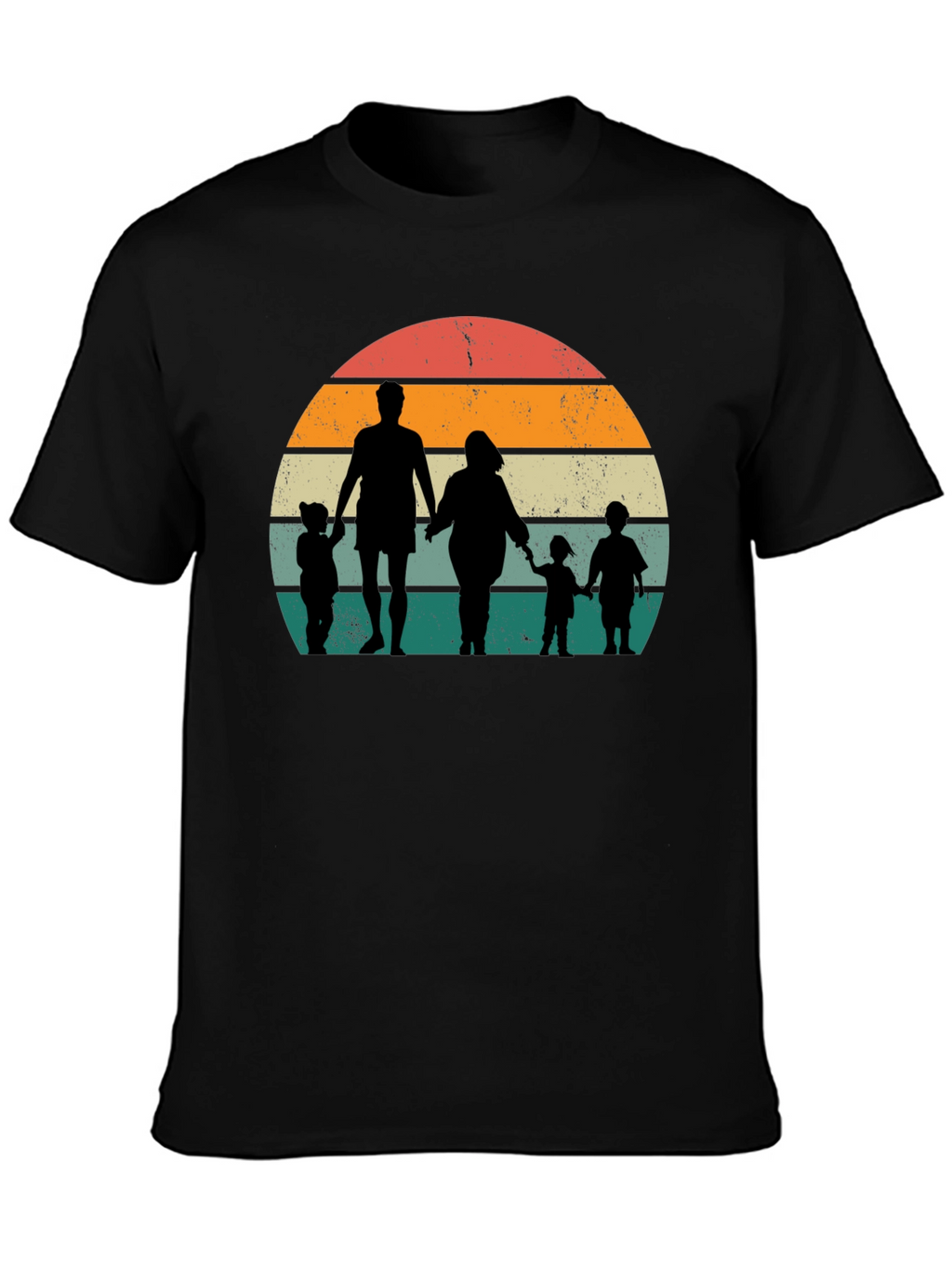 Family Silhouette Sunset T-Shirt