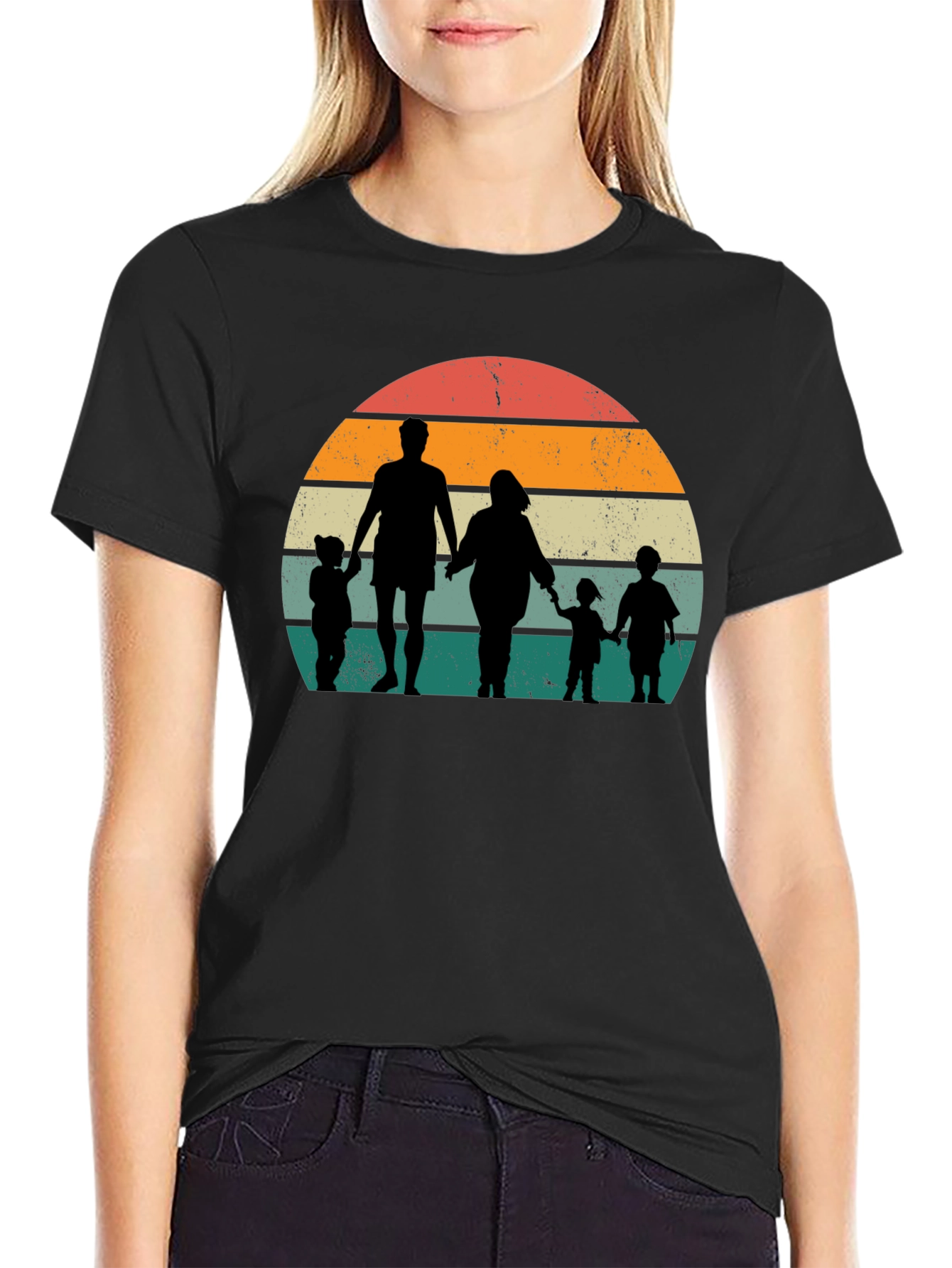 Family Silhouette Sunset T-Shirt