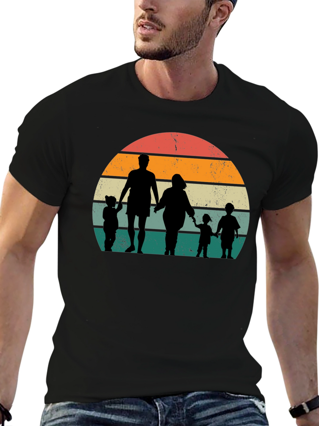 Family Silhouette Sunset T-Shirt