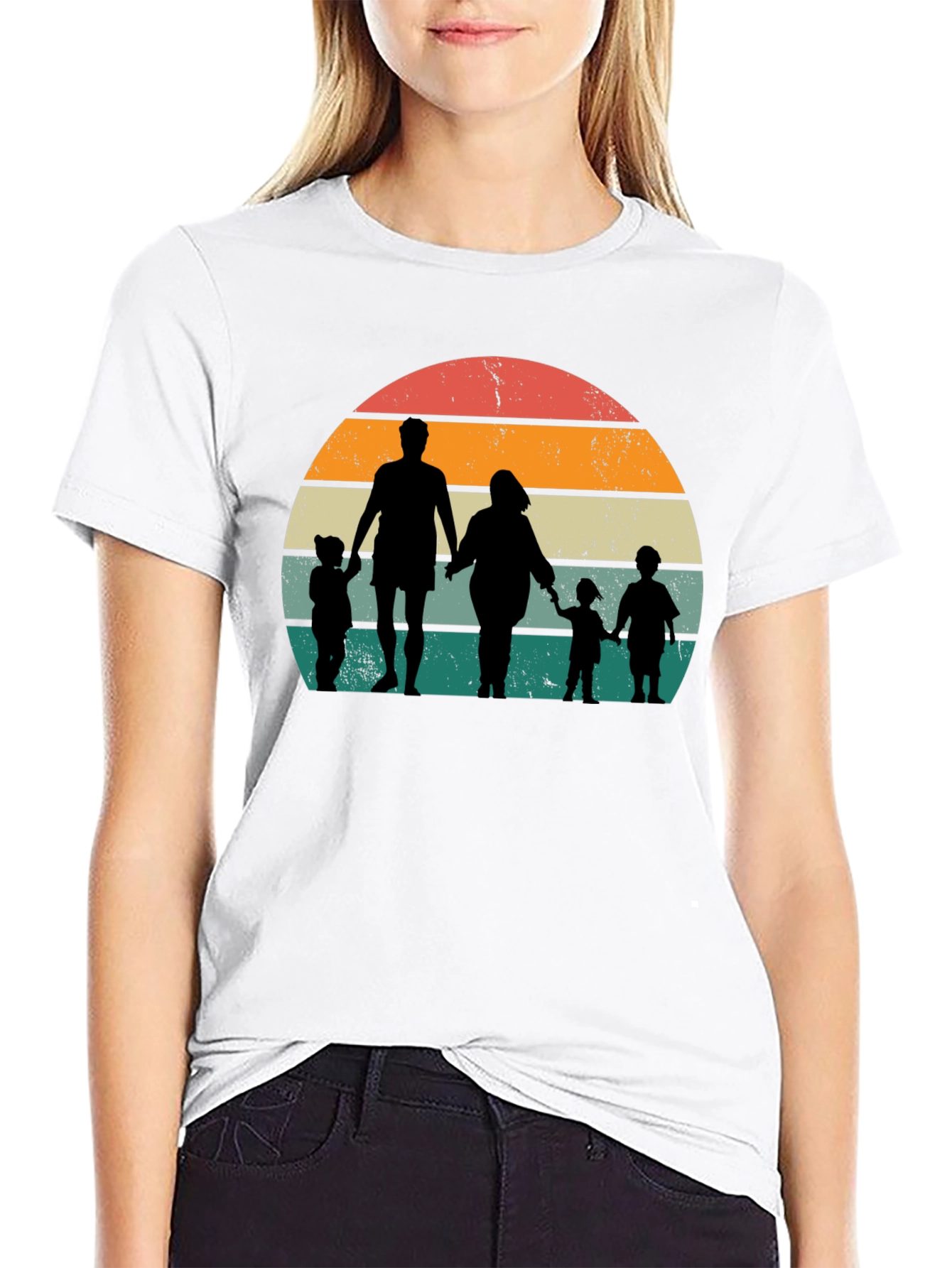 Family Silhouette Sunset T-Shirt