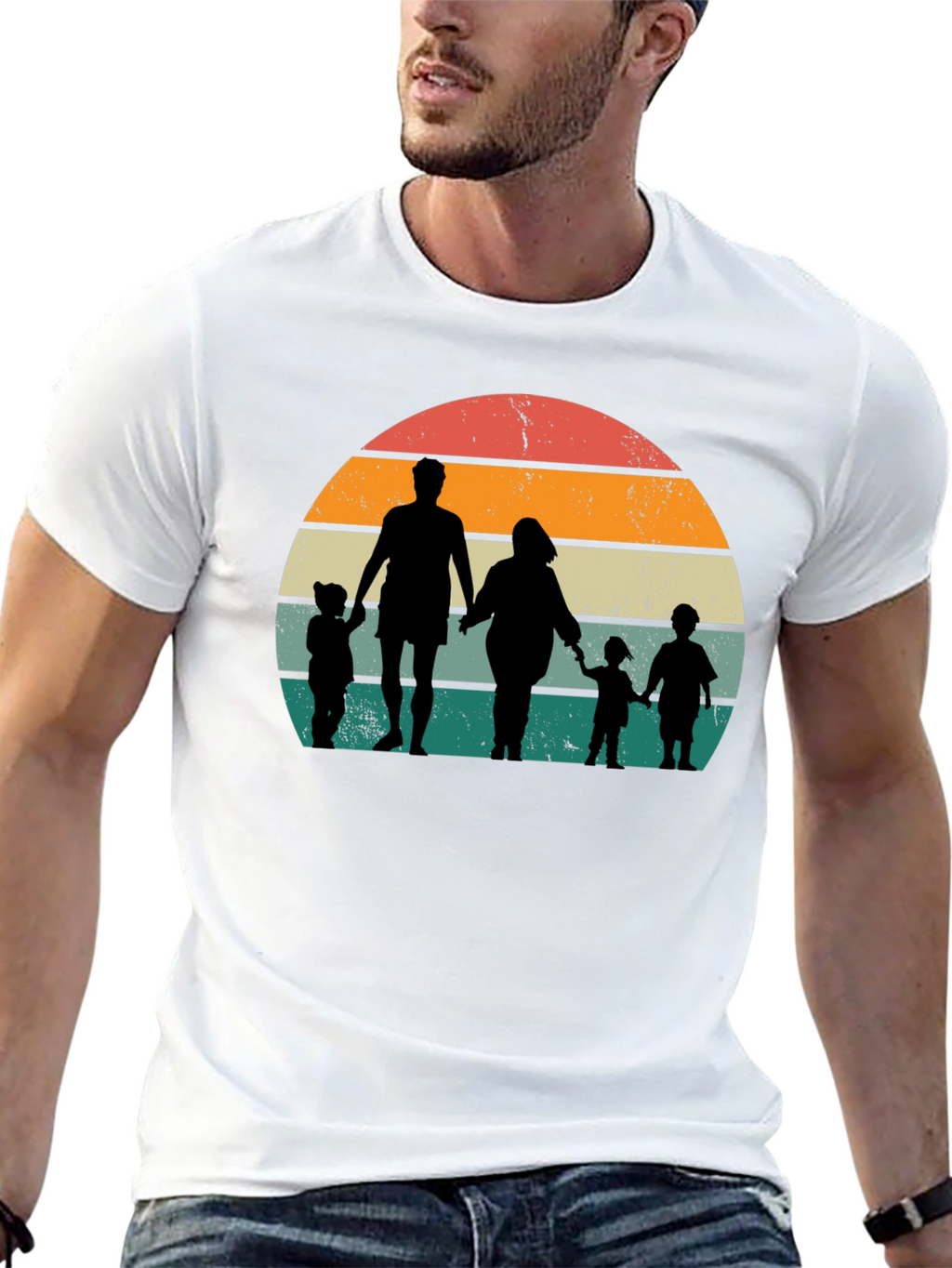 Family Silhouette Sunset T-Shirt