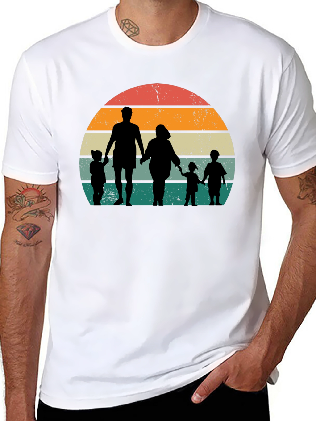 Family Silhouette Sunset T-Shirt