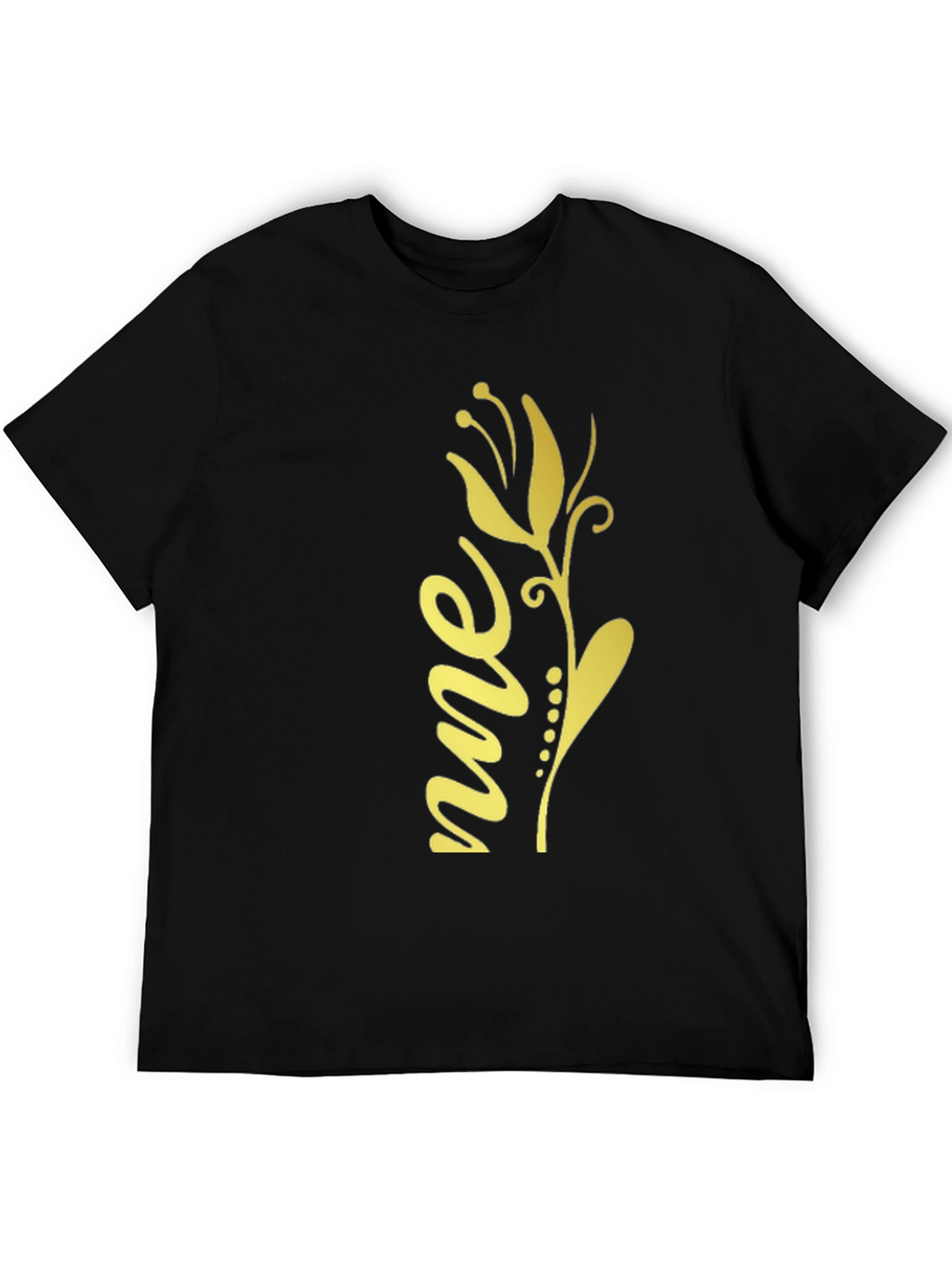 Floral Script Graphic Tee - Black Unisex