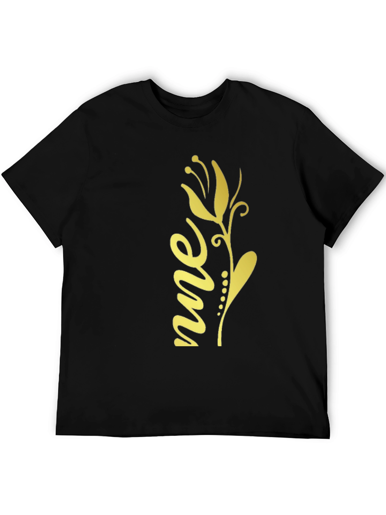 Floral Script Graphic Tee - Black Unisex