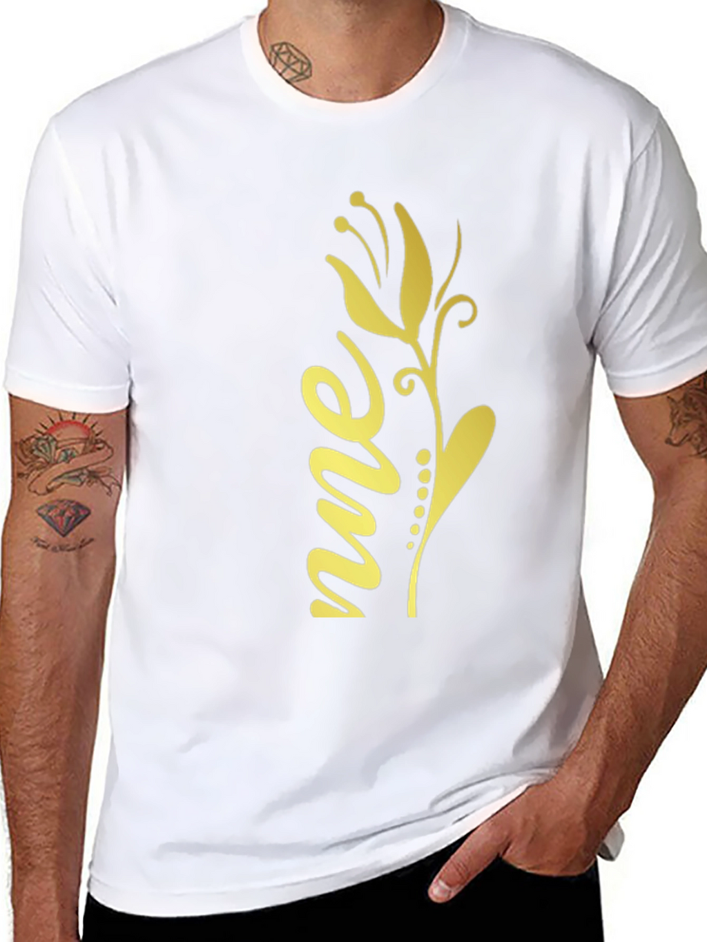 Floral Script Graphic Tee - Black Unisex