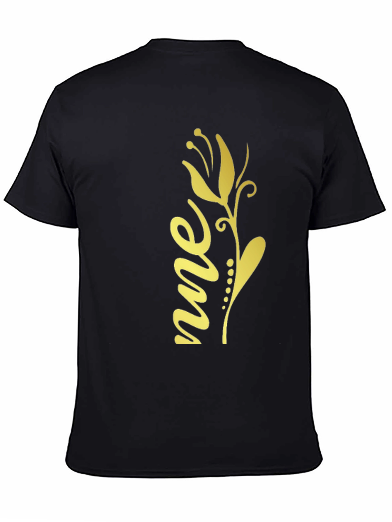 Floral Script Graphic Tee - Black Unisex