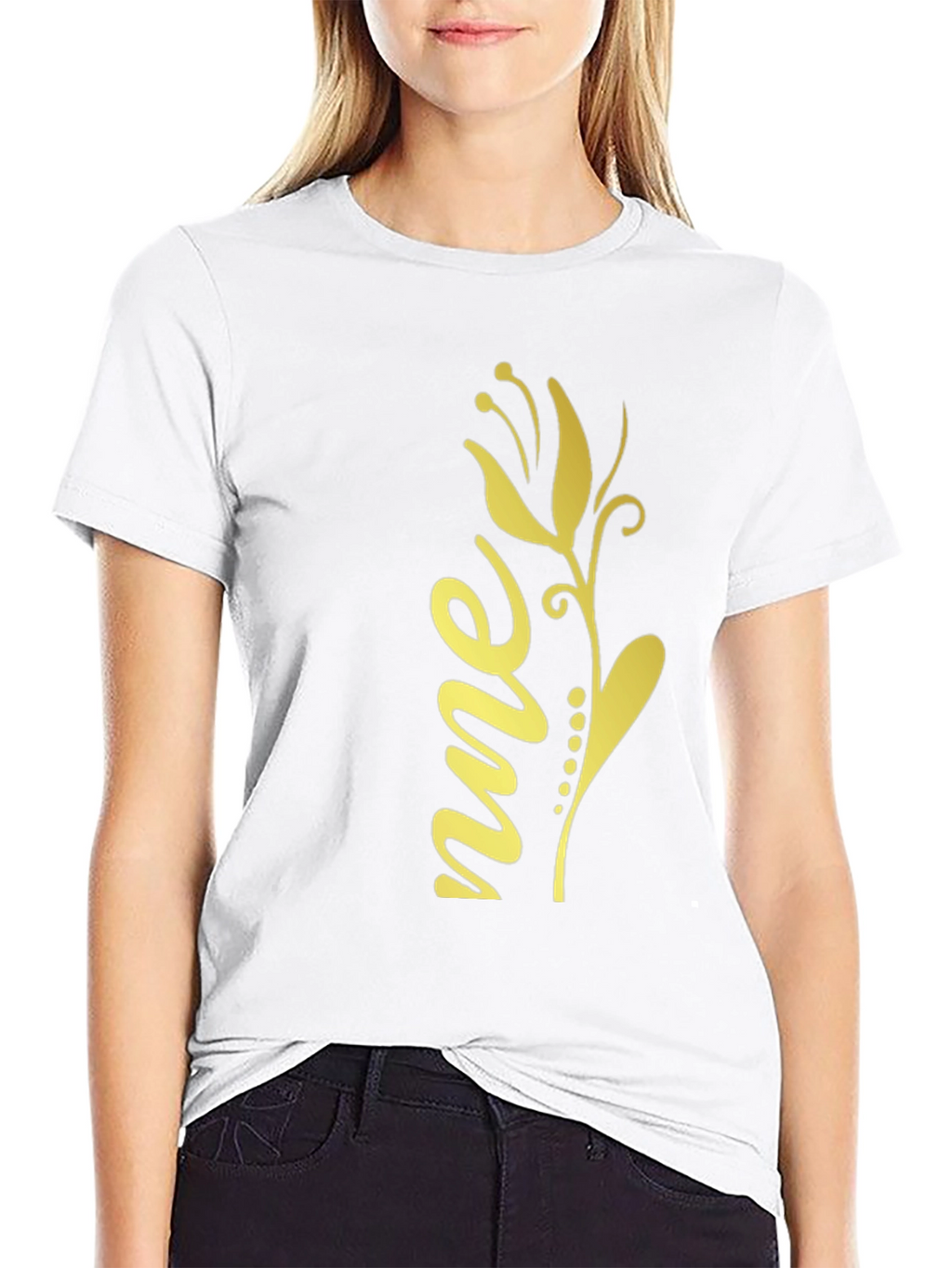 Floral Script Graphic Tee - Black Unisex