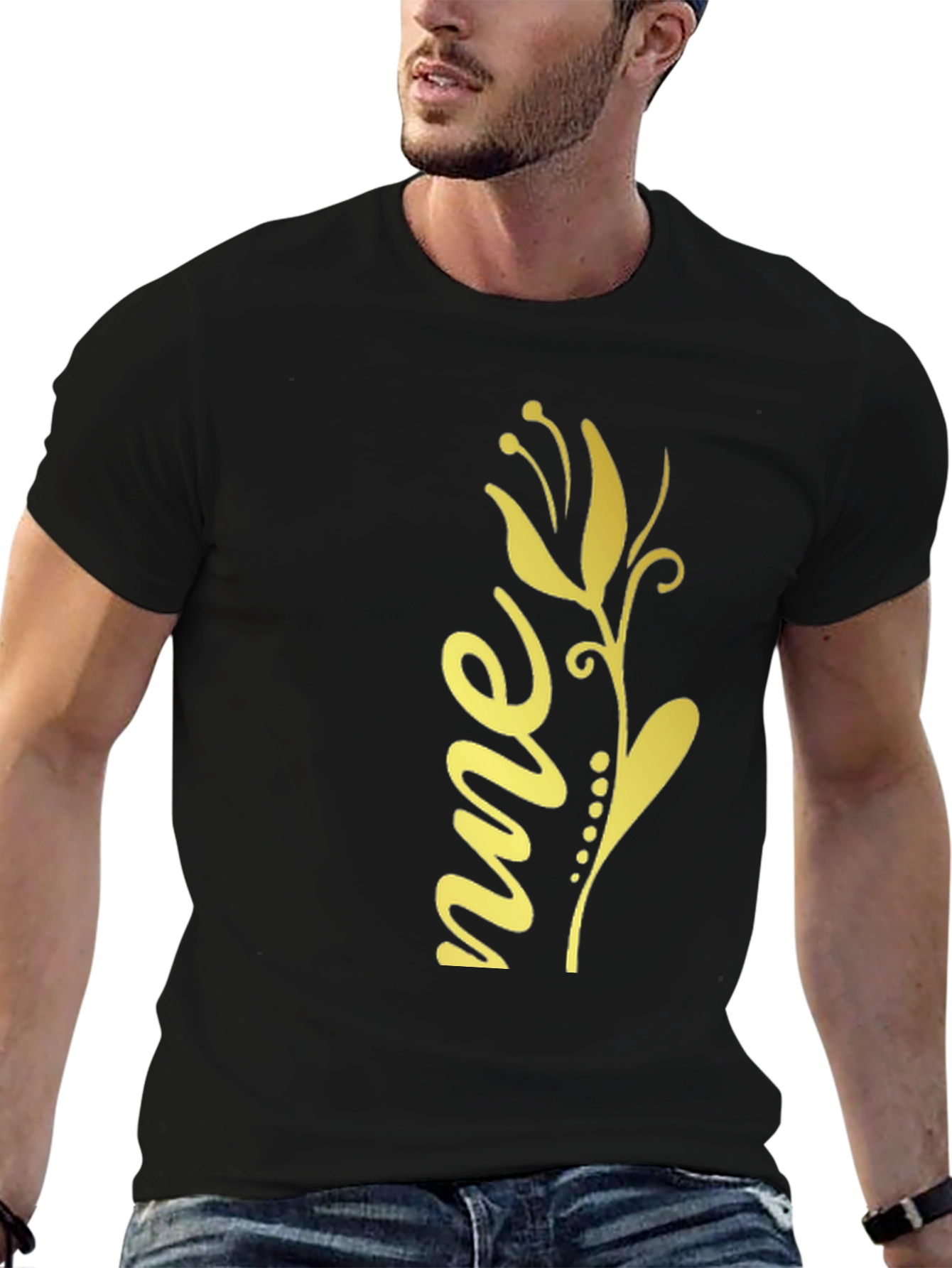 Floral Script Graphic Tee - Black Unisex