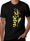 Floral Script Graphic Tee - Black Unisex