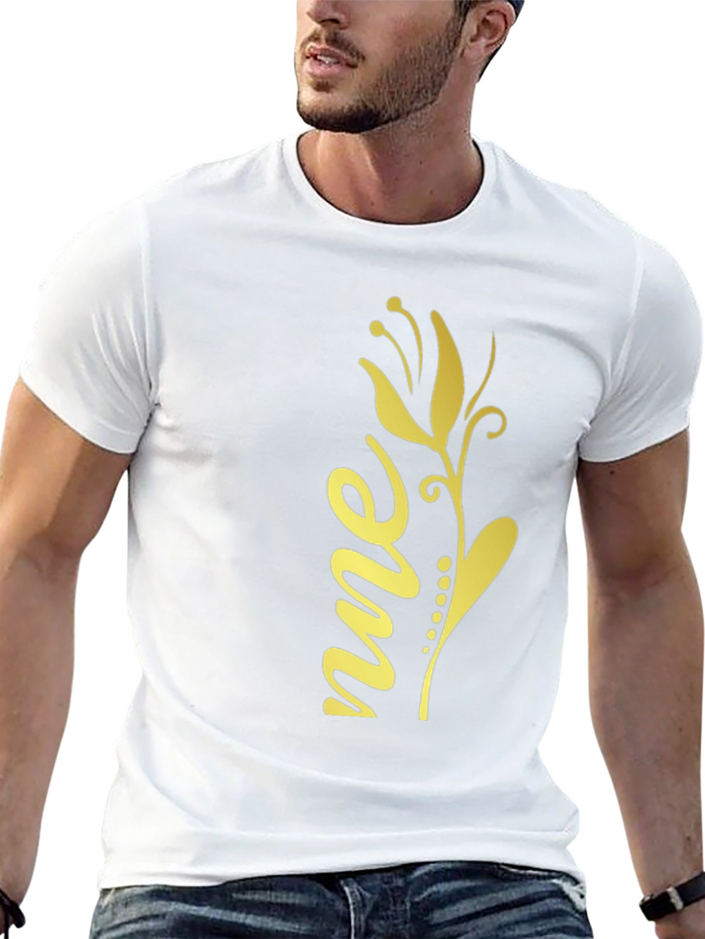 Floral Script Graphic Tee - Black Unisex