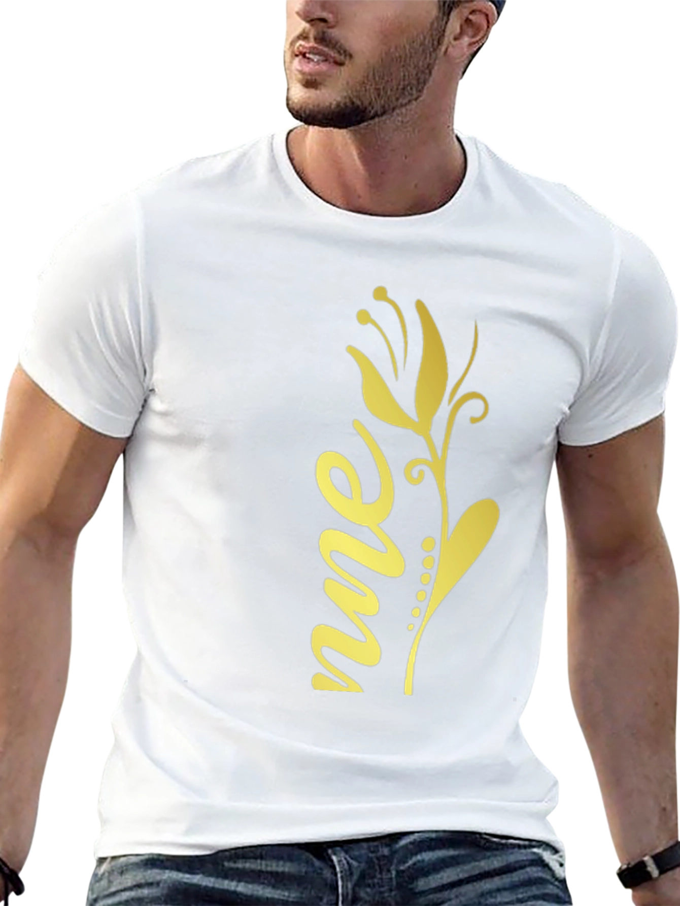 Floral Script Graphic Tee - Black Unisex
