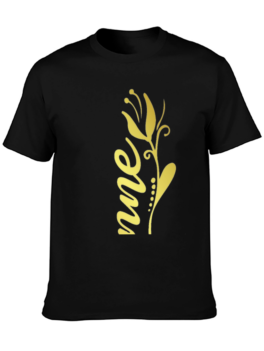Floral Script Graphic Tee - Black Unisex