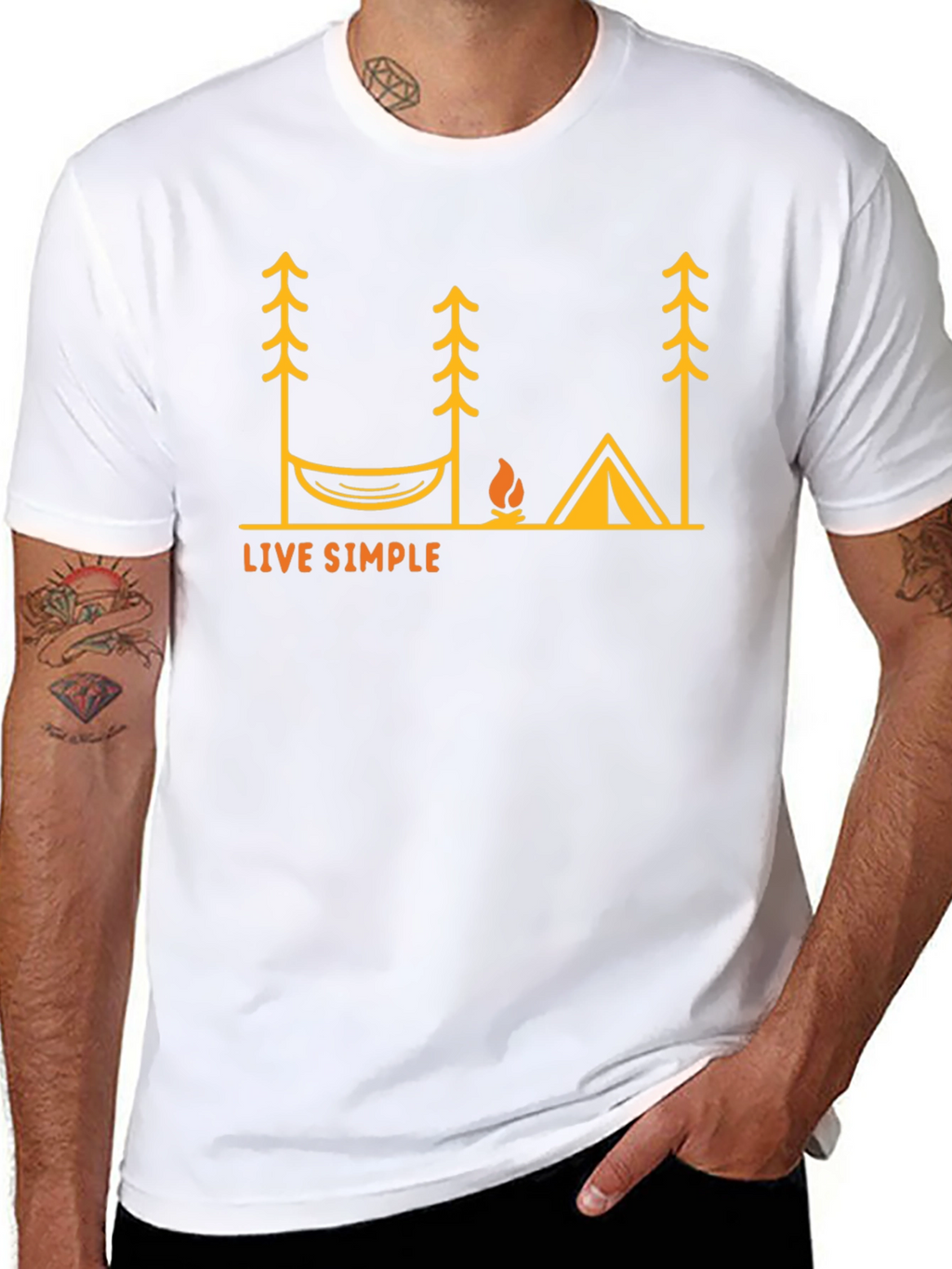 Live Simple Camping T-Shirt - Black