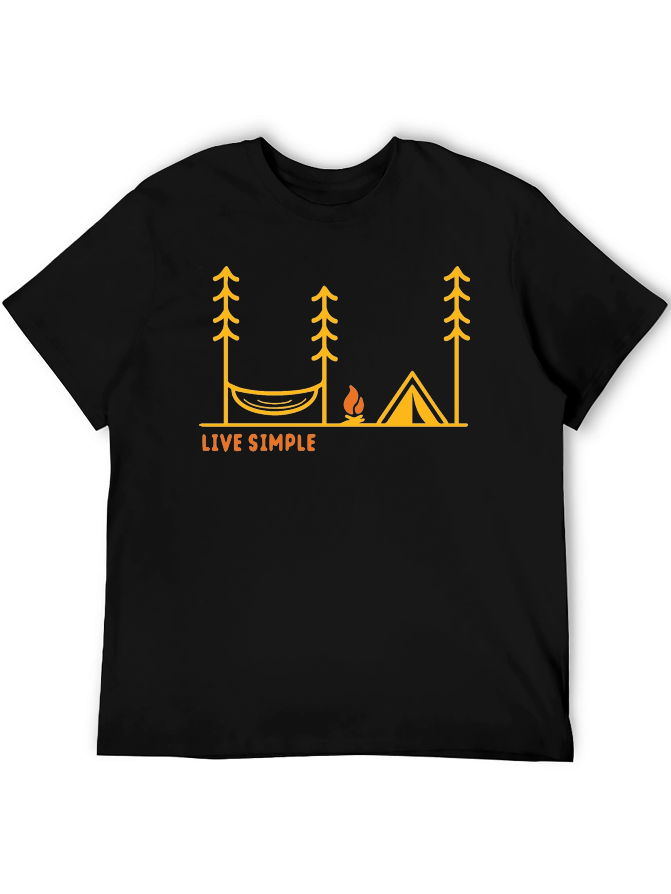 Live Simple Camping T-Shirt - Black