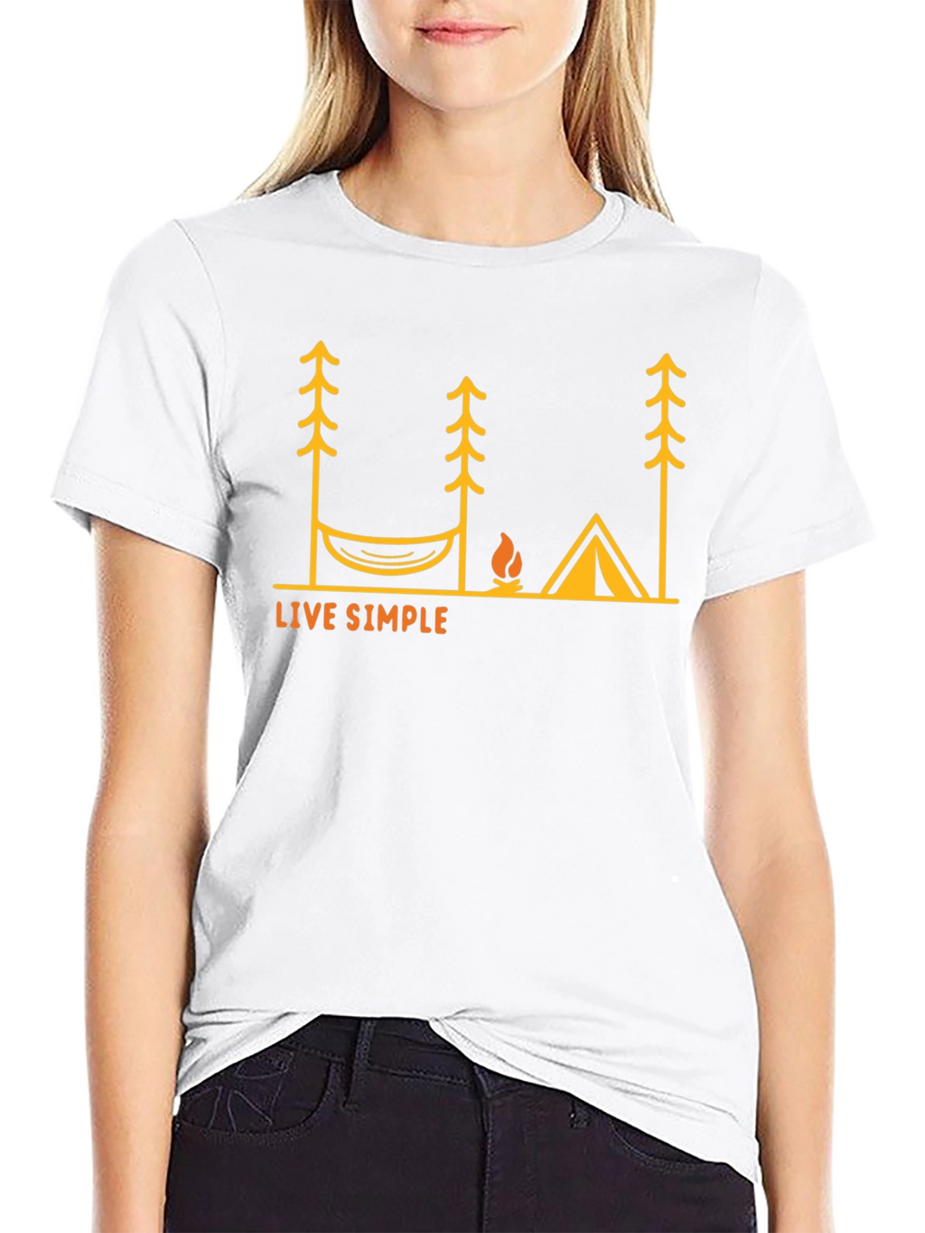 Live Simple Camping T-Shirt - Black