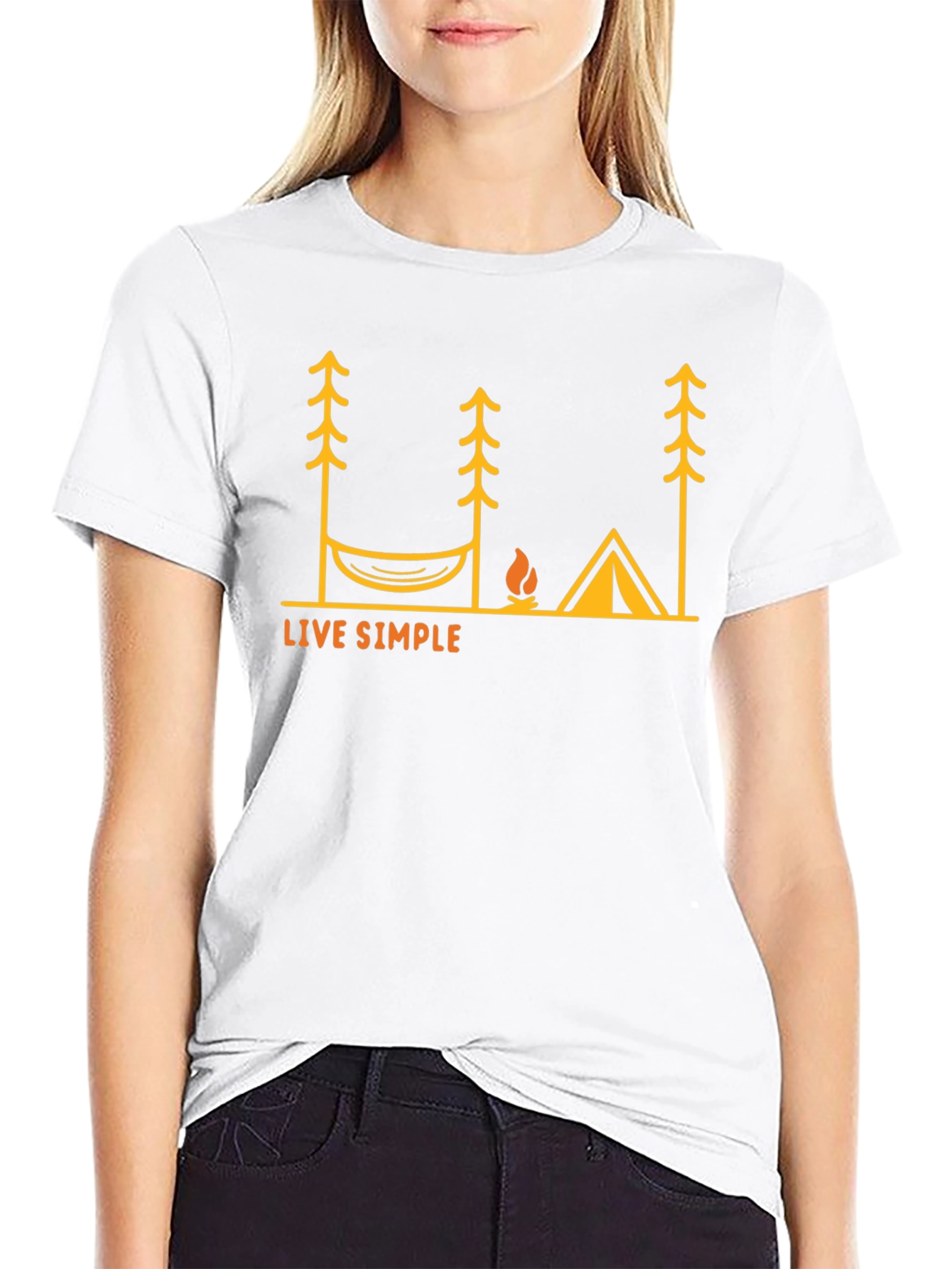 Live Simple Camping T-Shirt - Black