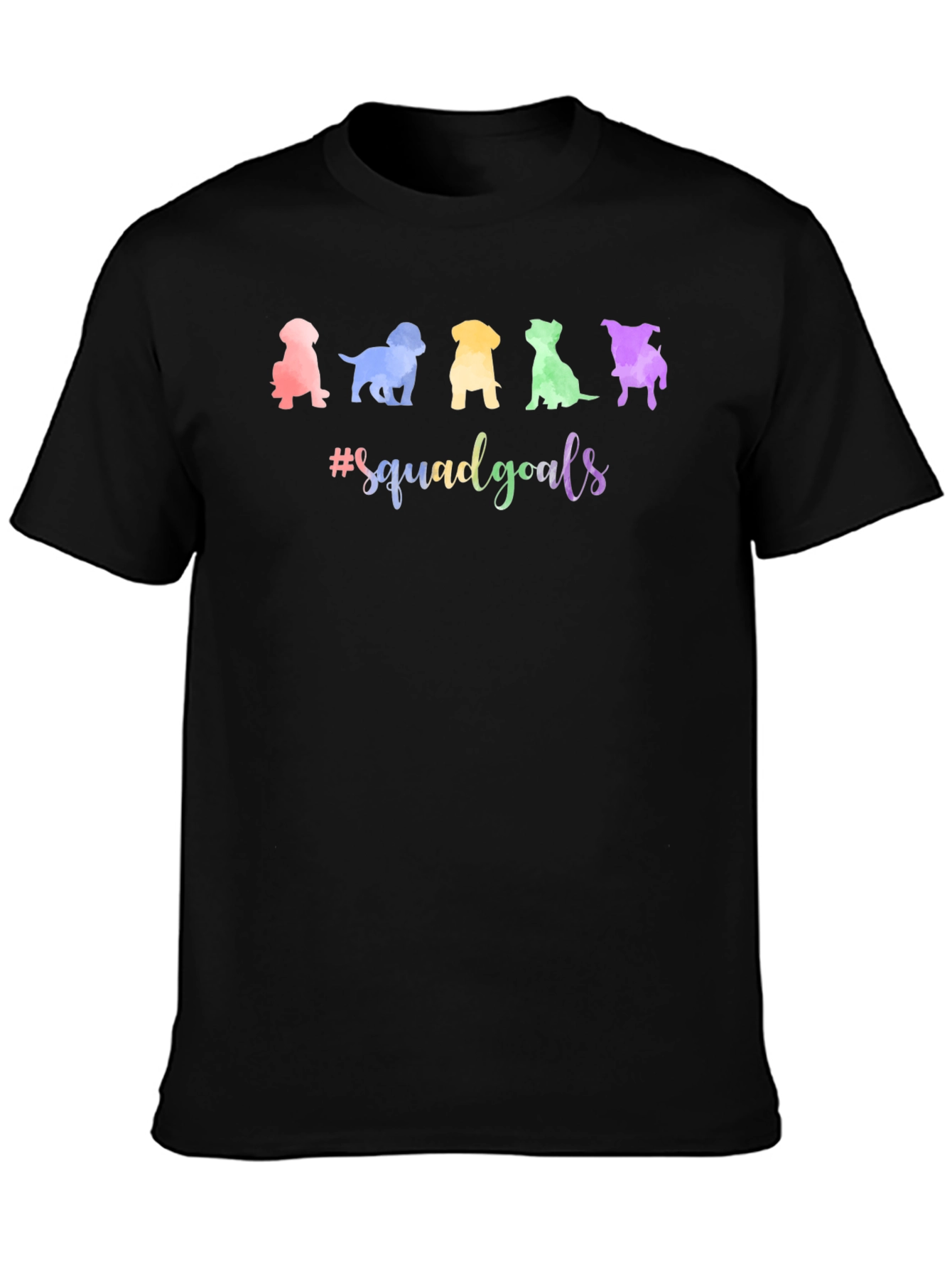 Squad Goals Dog T-Shirt - Colorful Puppy Design