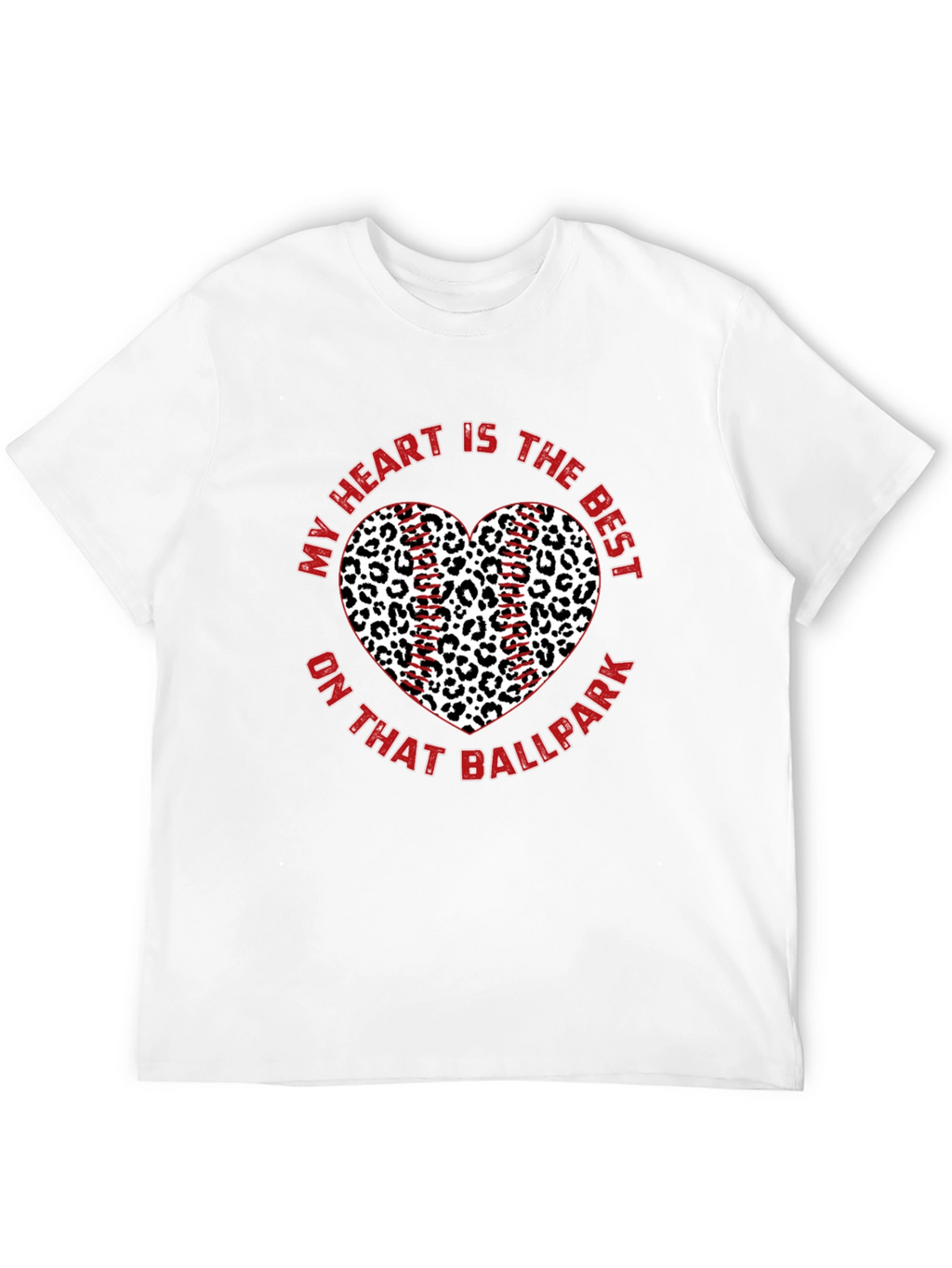 Baseball Leopard Heart T-Shirt