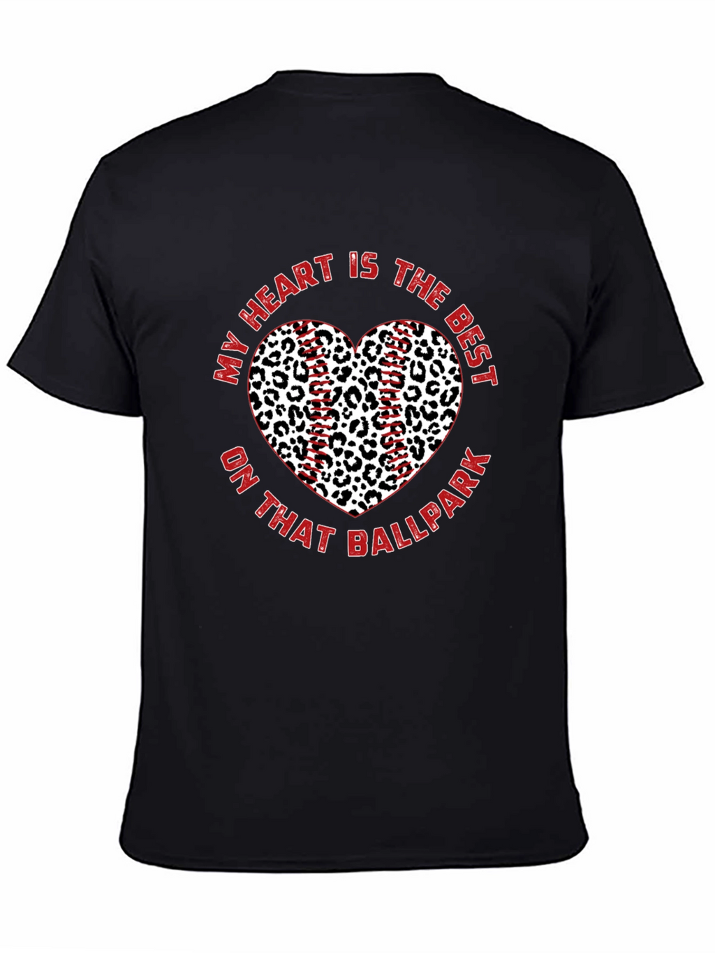 Baseball Leopard Heart T-Shirt