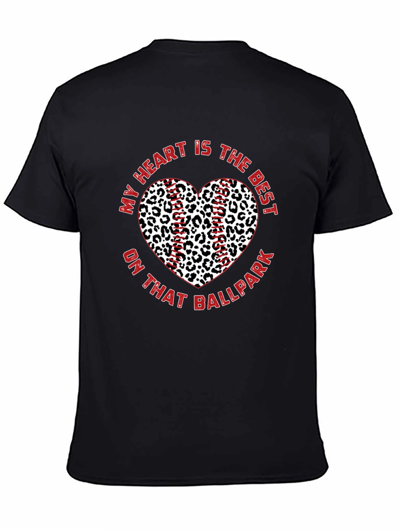 Baseball Leopard Heart T-Shirt