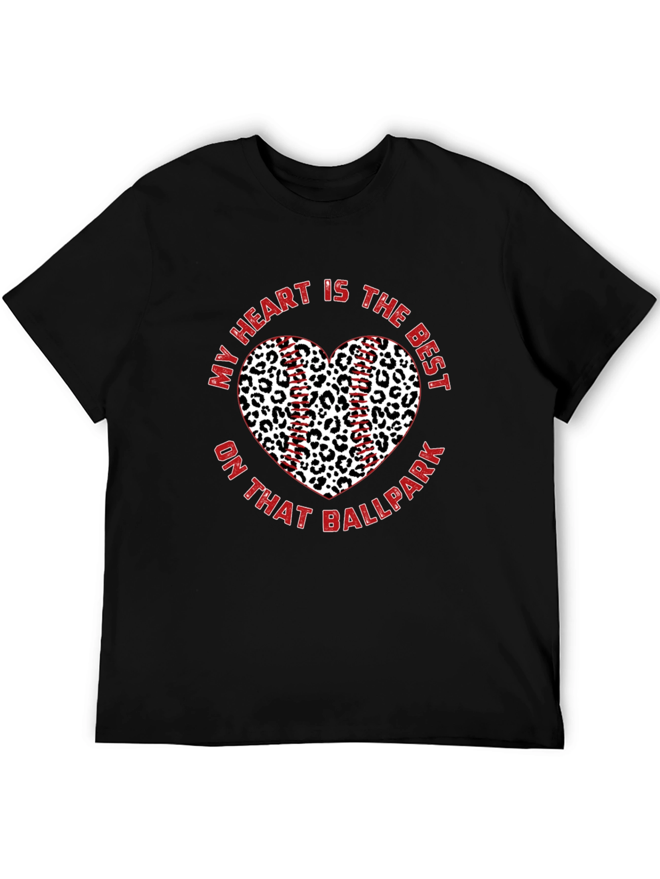 Baseball Leopard Heart T-Shirt