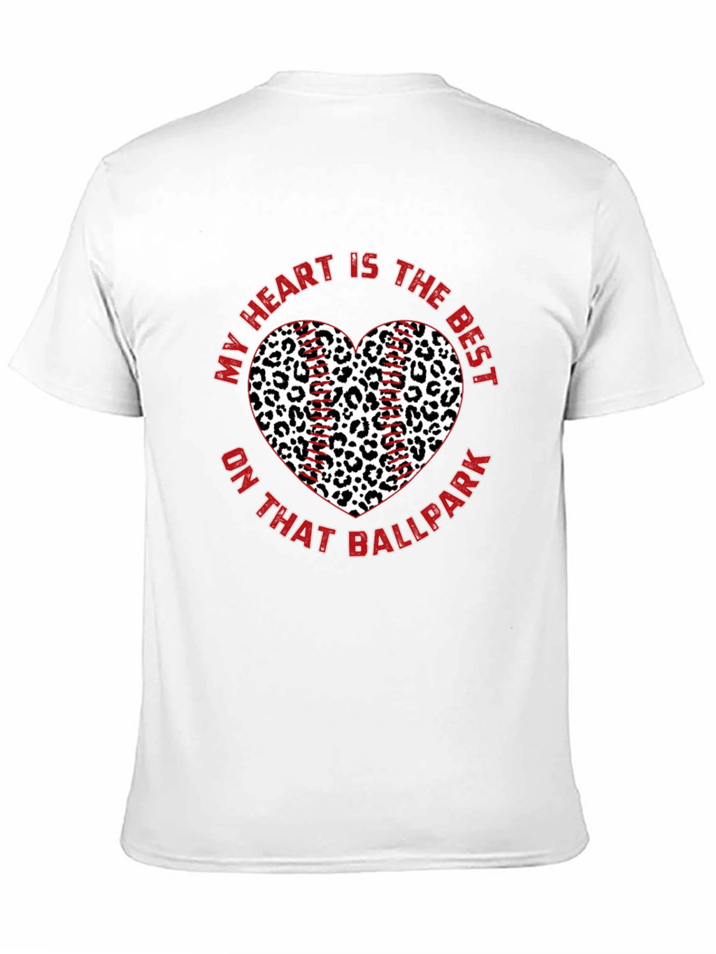 Baseball Leopard Heart T-Shirt