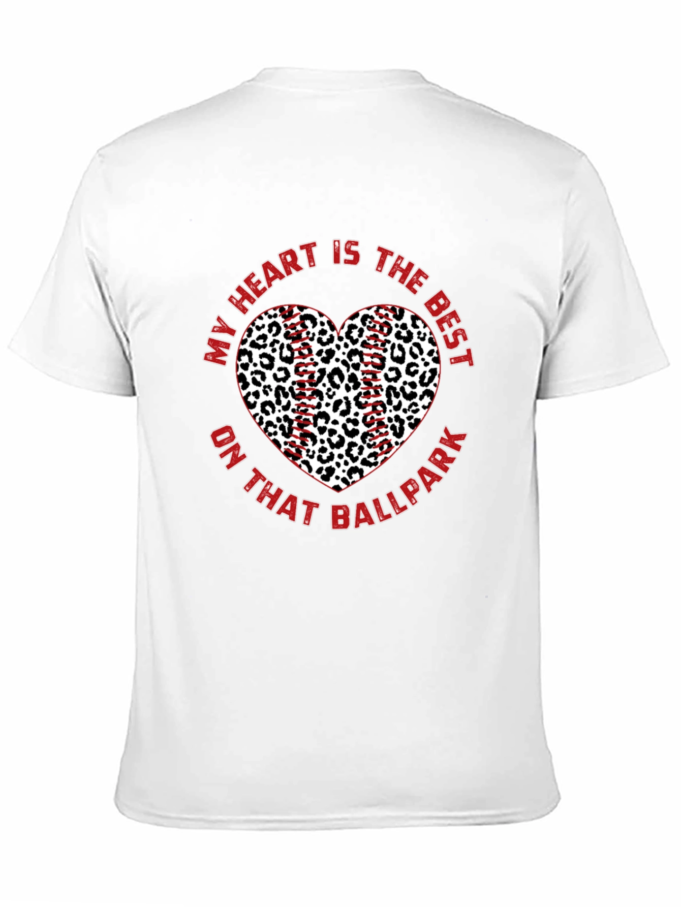 Baseball Leopard Heart T-Shirt