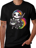 Kawaii Grim Reaper Riding Cat T-Shirt