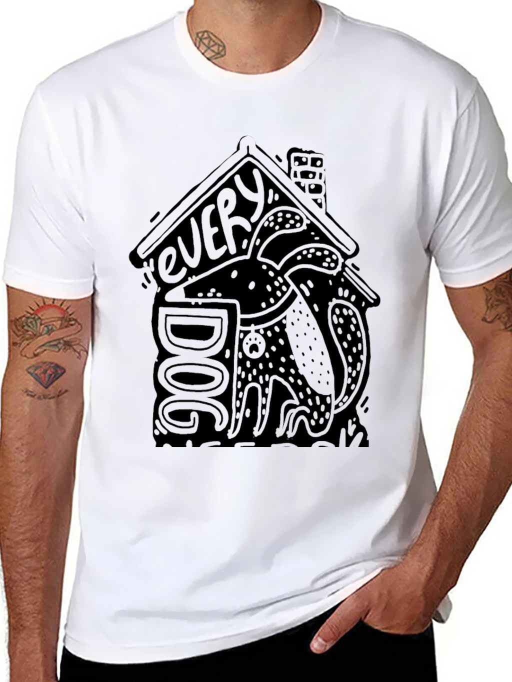Every Dog T-Shirt Black Dog Lover Graphic Tee