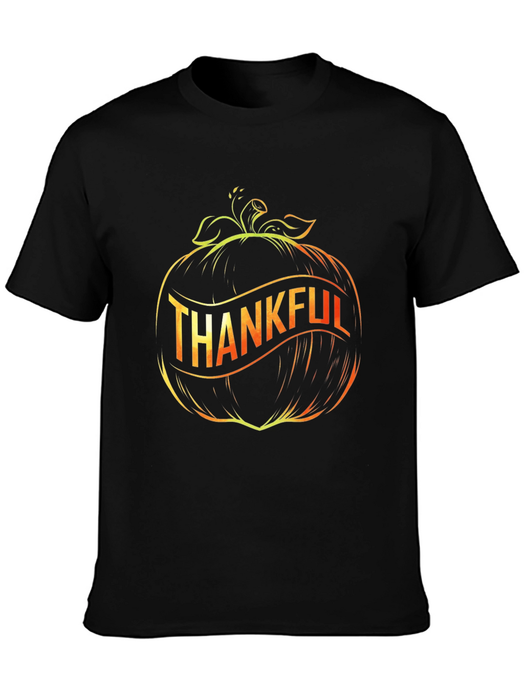 Thankful Pumpkin Graphic Black T-Shirt
